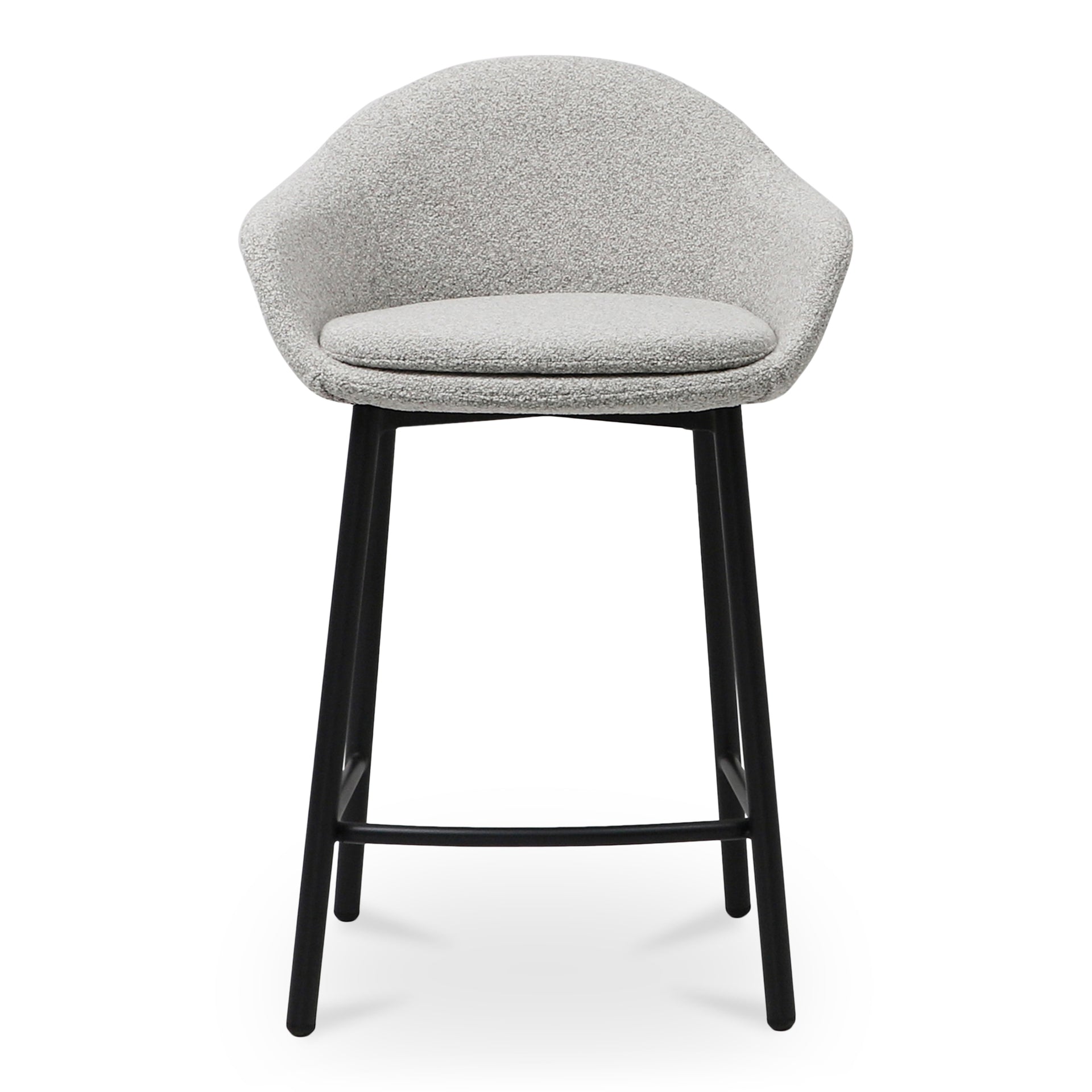 Callum Counter Stool, Polyester Upholstery, Steel Legs, Heather Beige