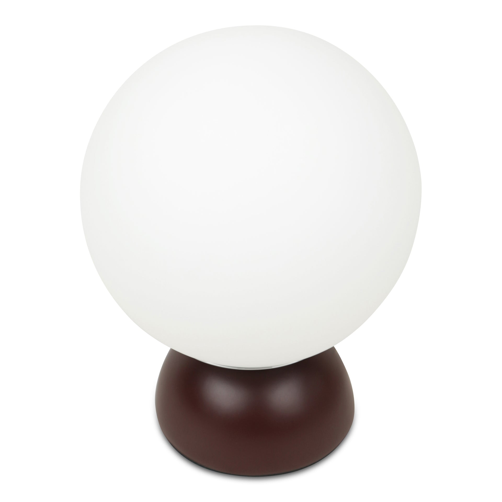 Renwyn Table Lamp, Round Opal Glass Globe with Resin Base Chrome Accent, Deep Red