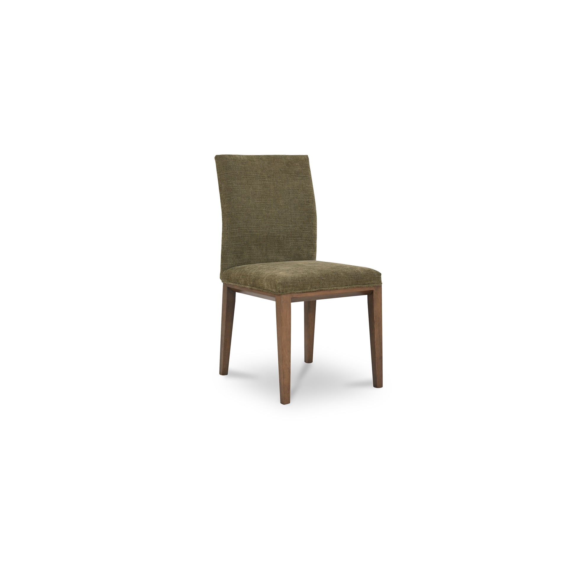 Bayou Dining Chair, Polyester Upholstery, Metal Frame, Rubberwood Legs, High Back, Foam and Spring Seat, Olive - Set of Two