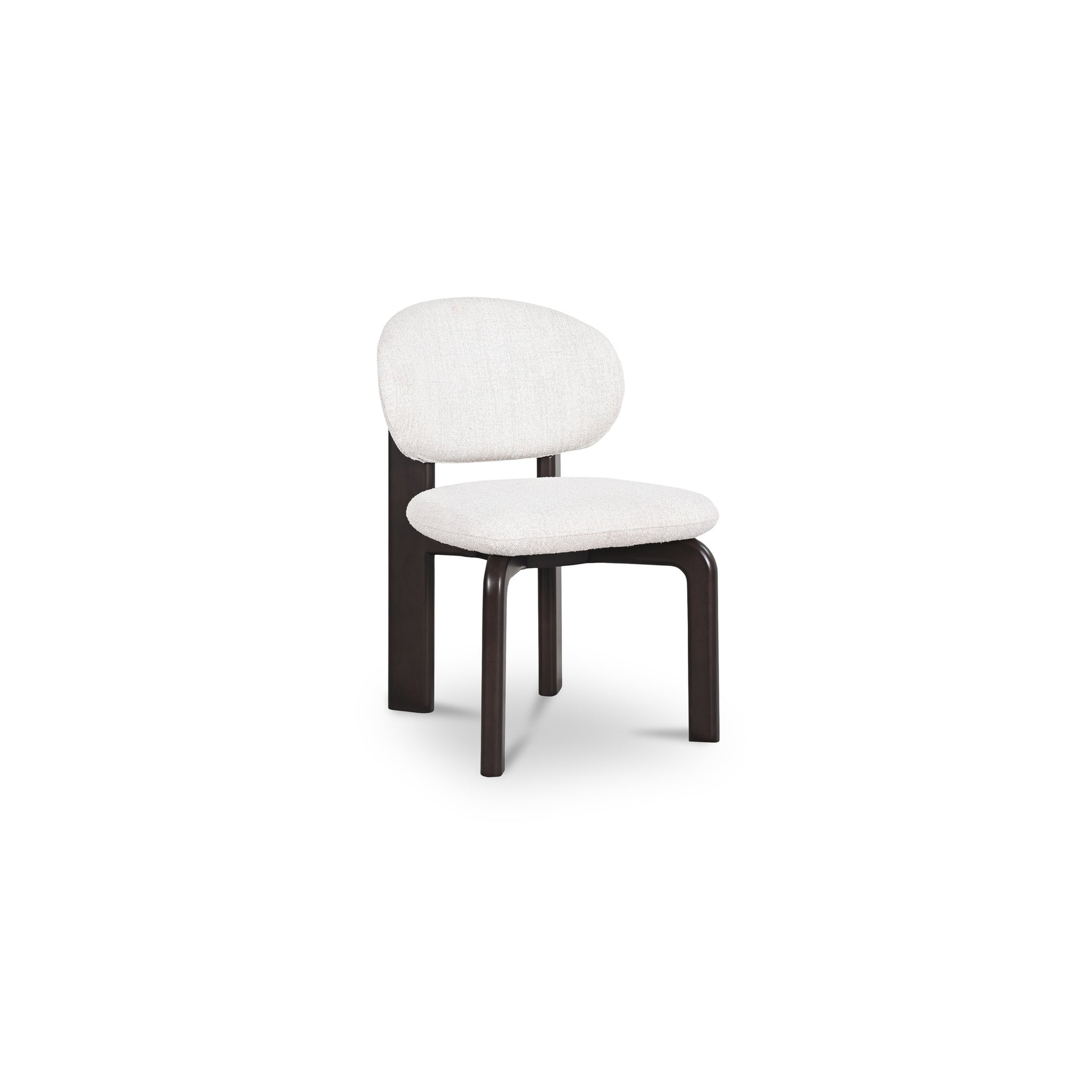 Ezran Dining Chair, Polyester Performance Fabric, Rubberwood Frame, Angled Back Legs, Foam-Cushioned Webbing Seat, White - Set of 2