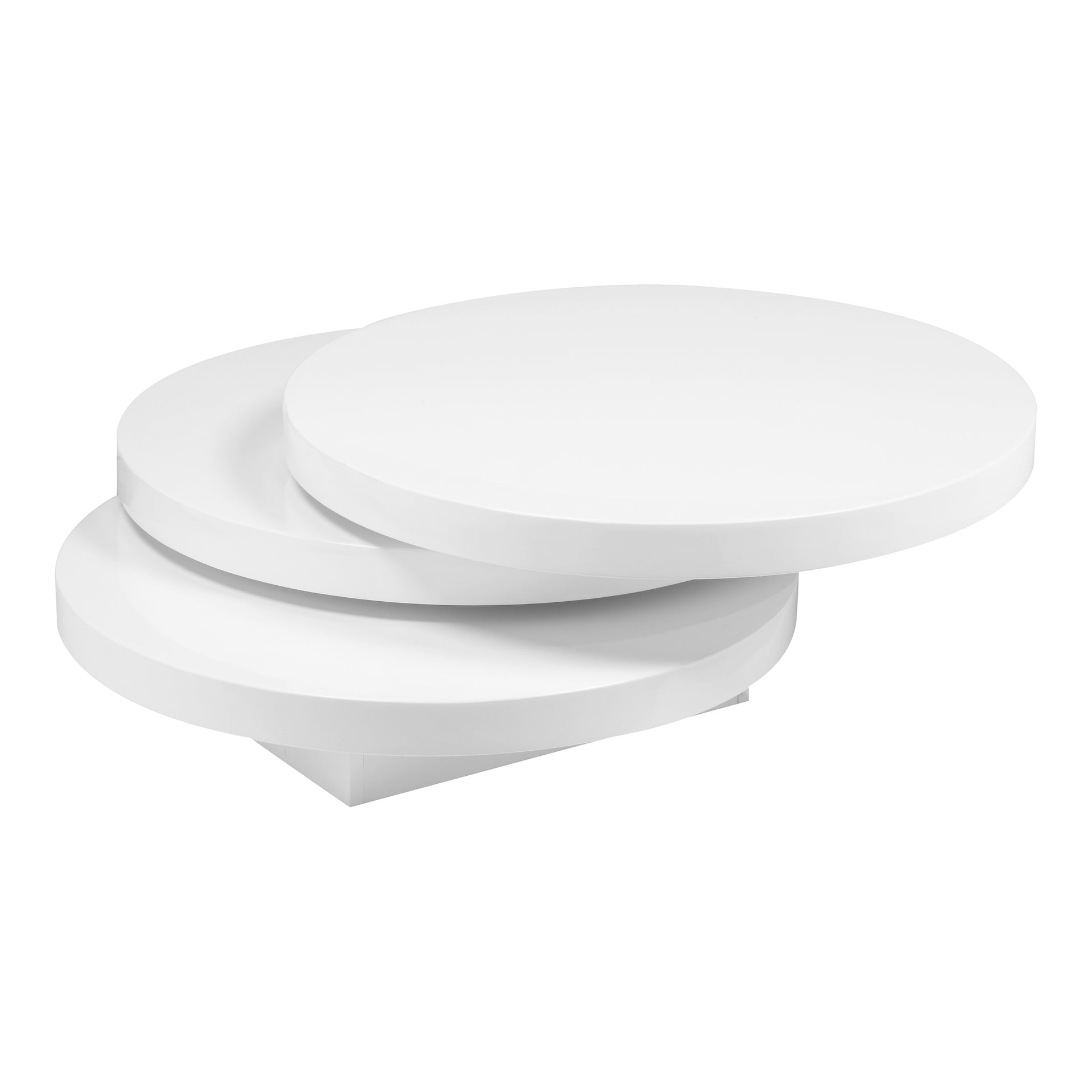 Michael Coffee Table, High-Gloss Lacquer, Swivel Top, White