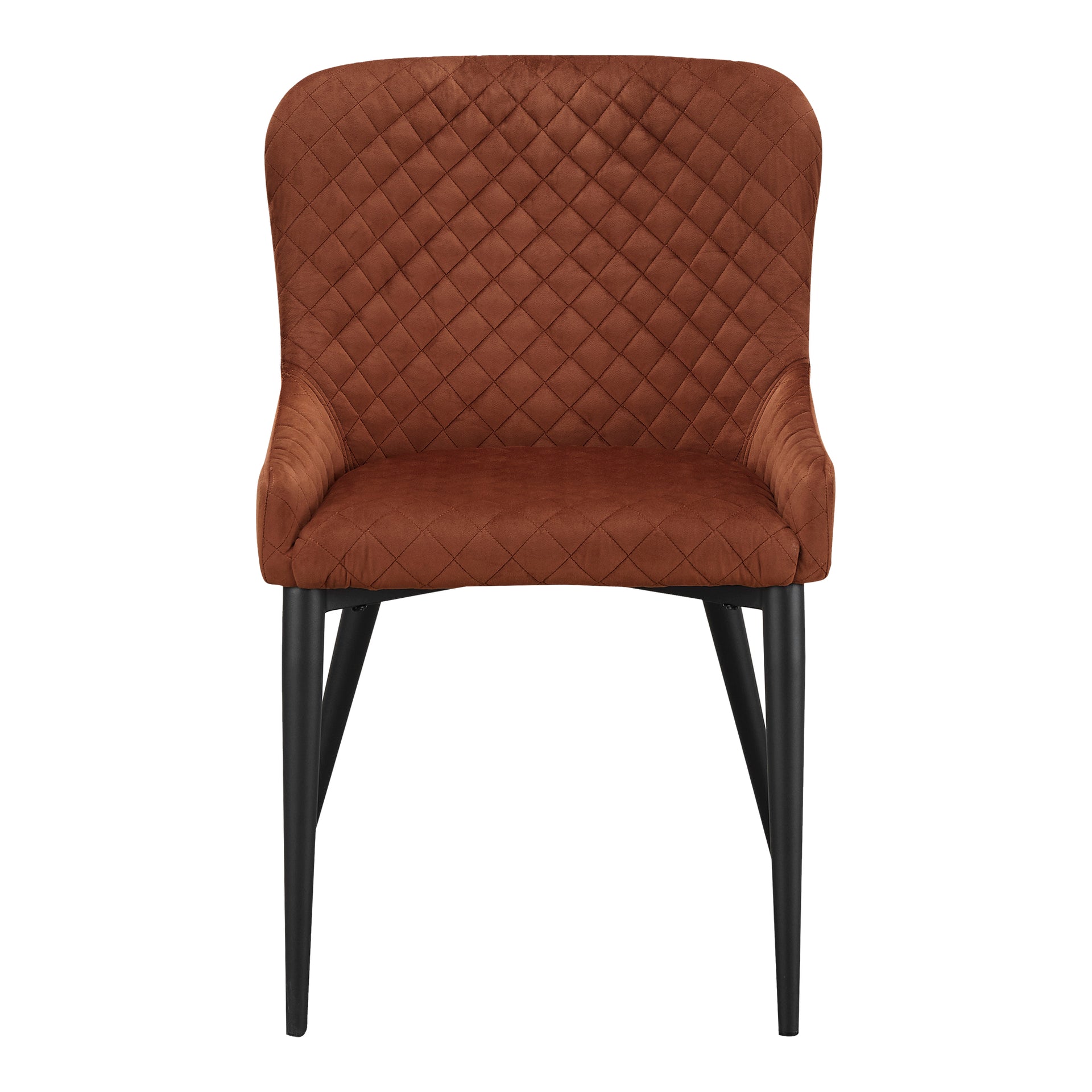Saffron Dining Chair, Polyester Velvet Upholstery, Metal Frame, Amber