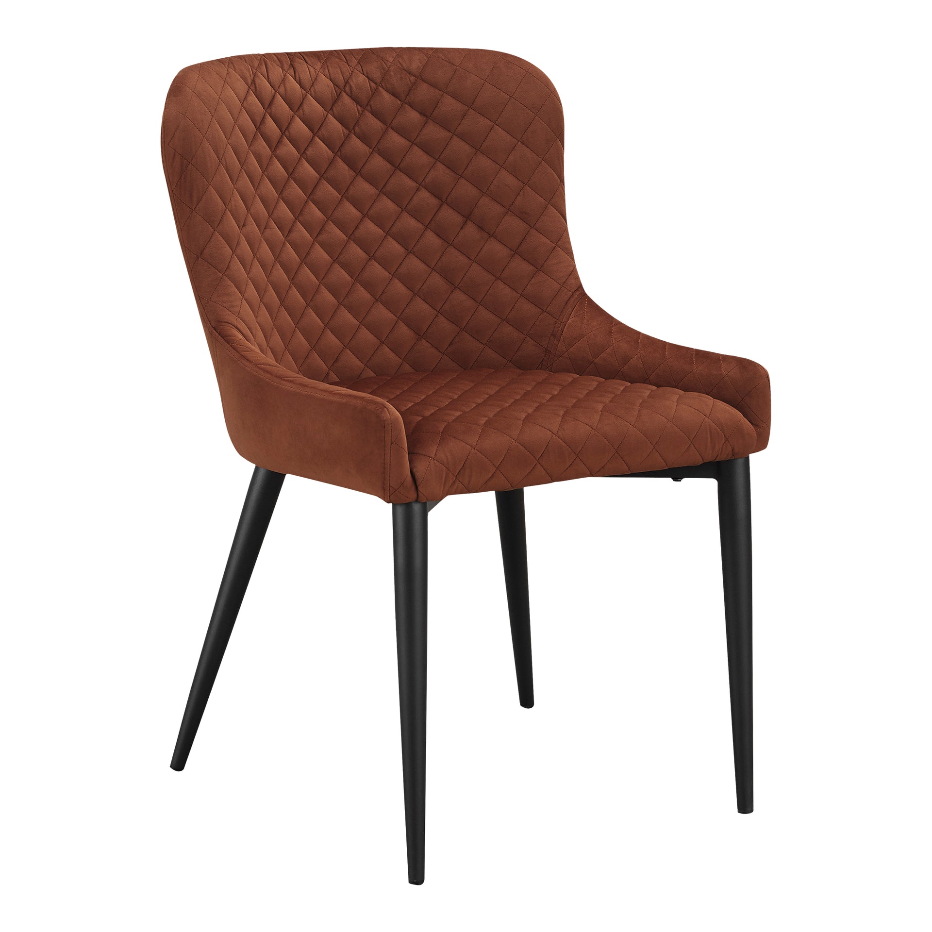 Saffron Dining Chair, Polyester Velvet Upholstery, Metal Frame, Amber