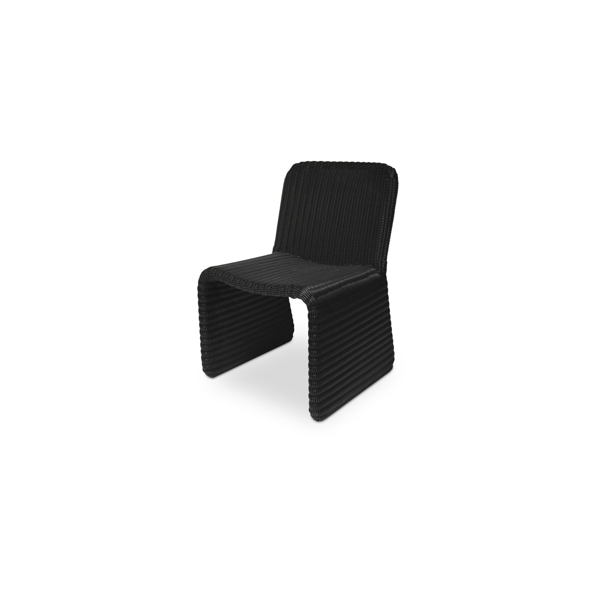Gideon Outdoor Dining Chair, Twist Synthetic Hyacinth, Aluminum Frame, Rust Resistant, Charcoal