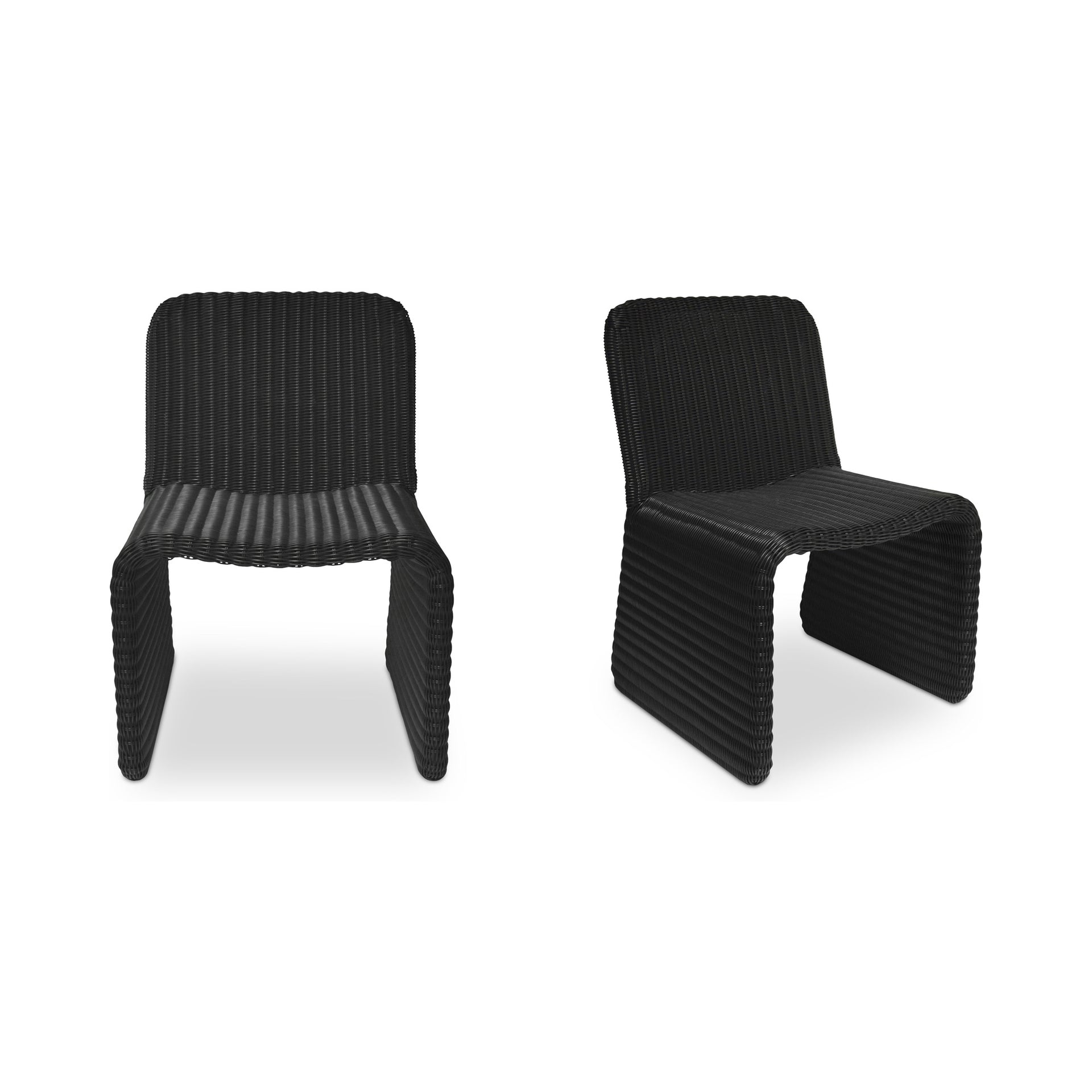 Gideon Outdoor Dining Chair, Twist Synthetic Hyacinth, Aluminum Frame, Rust Resistant, Charcoal