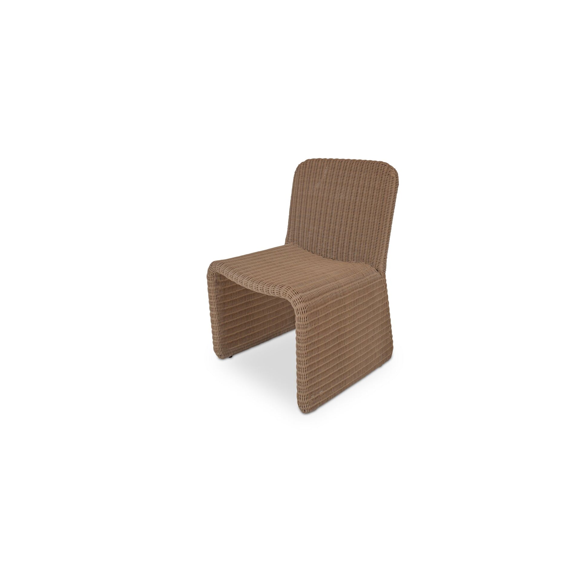 Gideon Outdoor Chair, Oval Silhouette, Aluminum Frame, Woven Synthetic Hyacinth, Rust Resistant, Natural - Set of 2