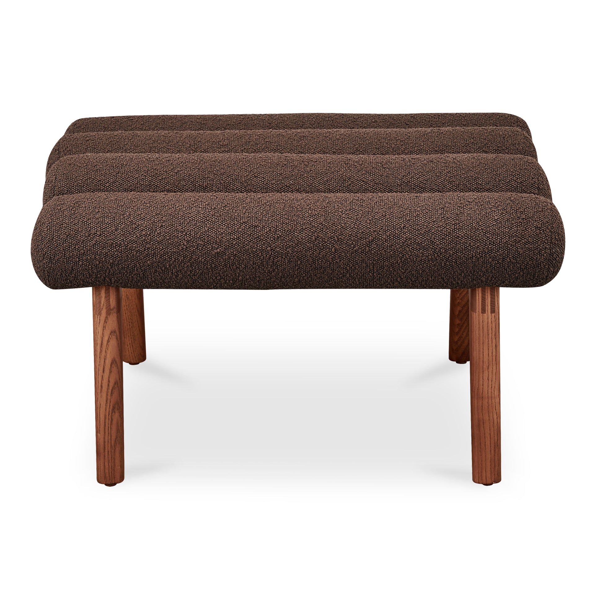 Ashby Accent Stool, Solid Ash Wood Legs, Foam Seat, Deep Brown