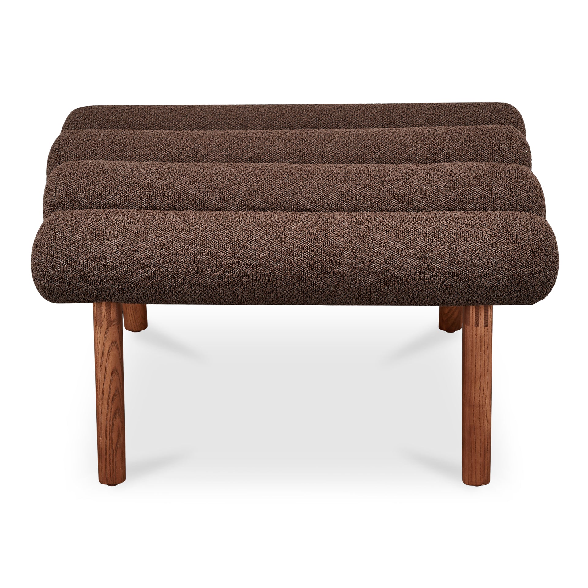 Ashby Accent Stool, Solid Ash Wood Legs, Foam Seat, Deep Brown