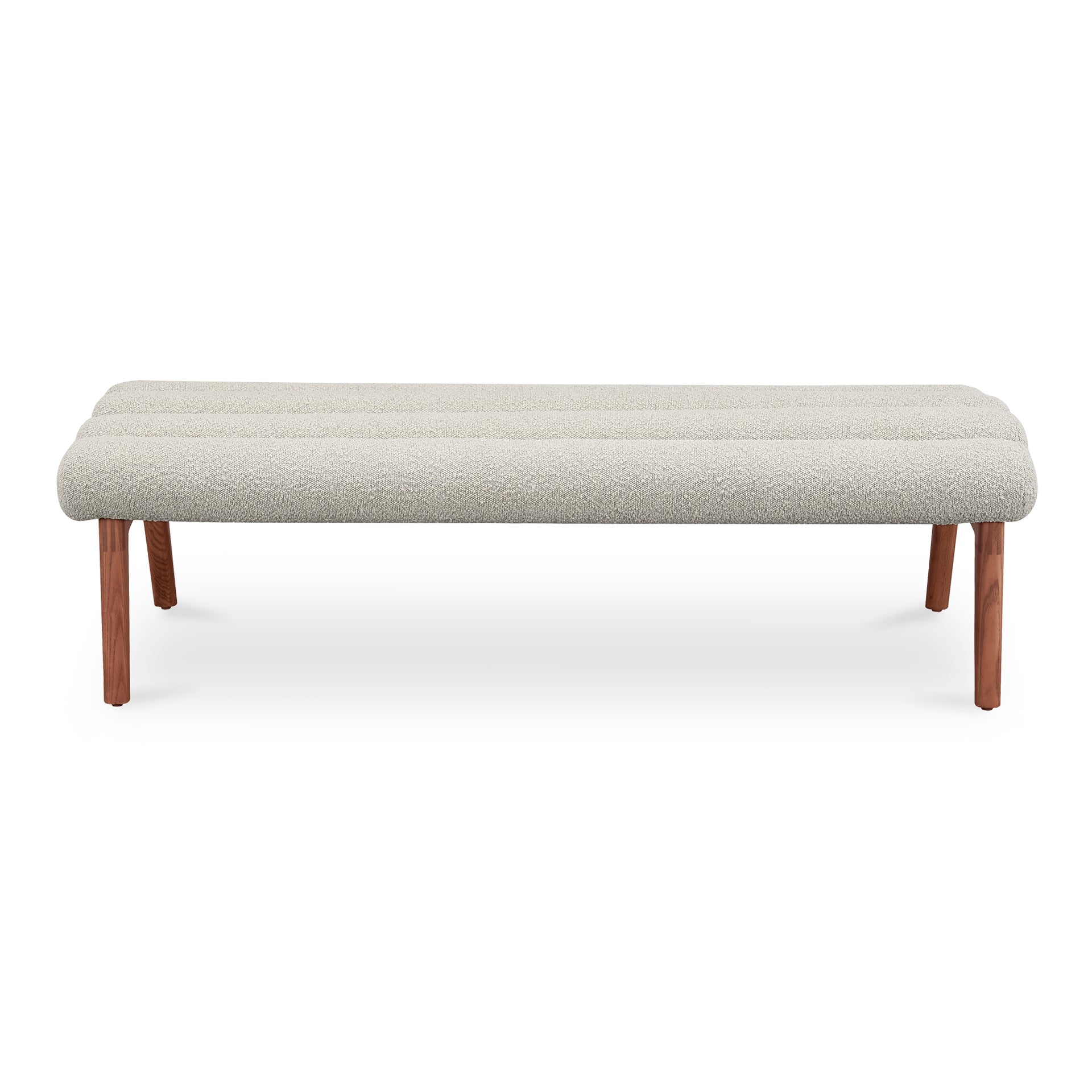 Ashby Bench, Solid Ash Wood Legs, Foam Seat, 3-Seater, Off White