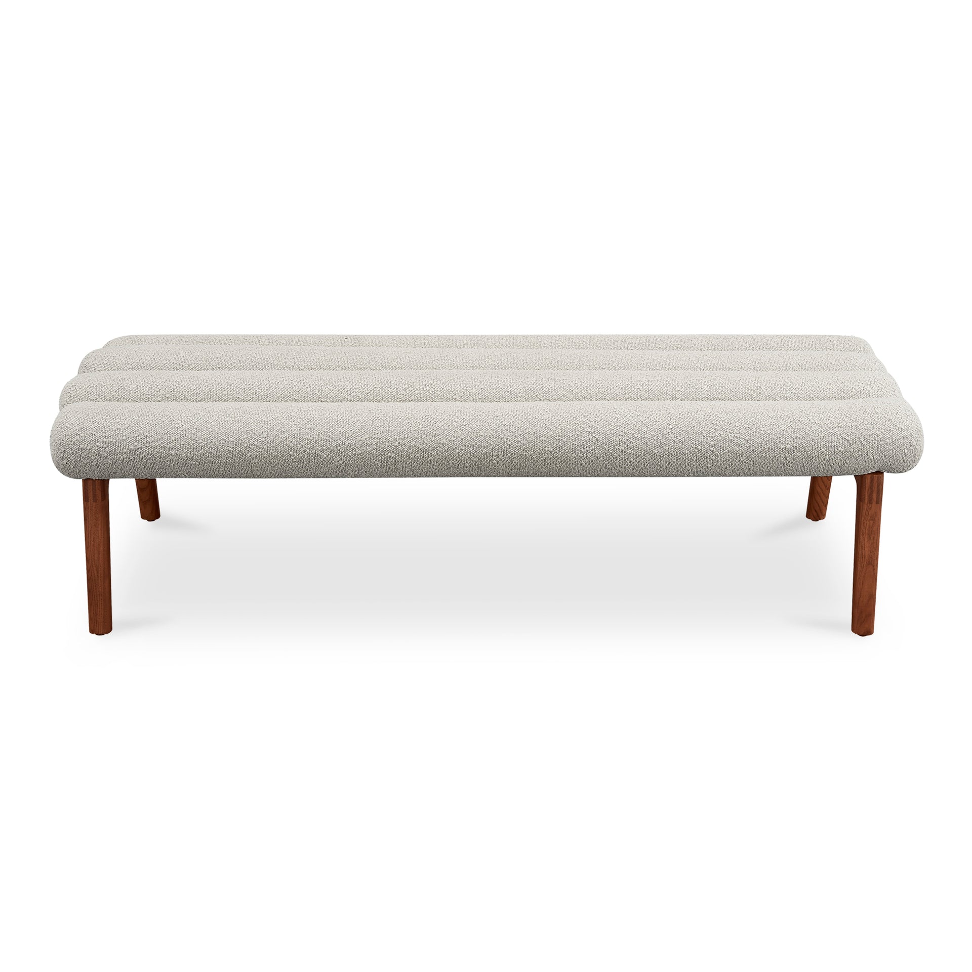 Ashby Bench, Solid Ash Wood Legs, Foam Seat, 3-Seater, Off White