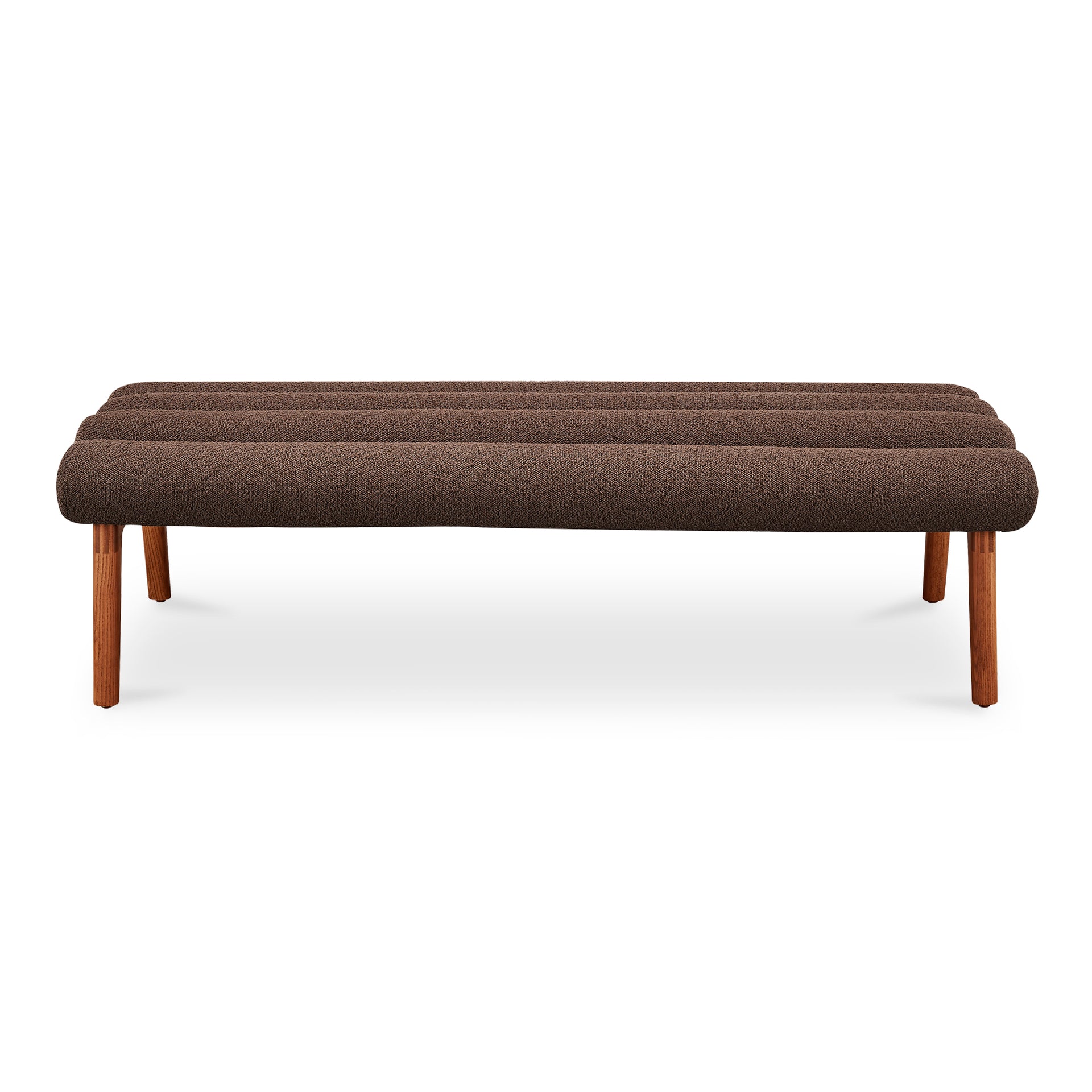 Ashby Bench, Solid Ash Wood Legs, Foam Seat, 3-Seater, Deep Brown