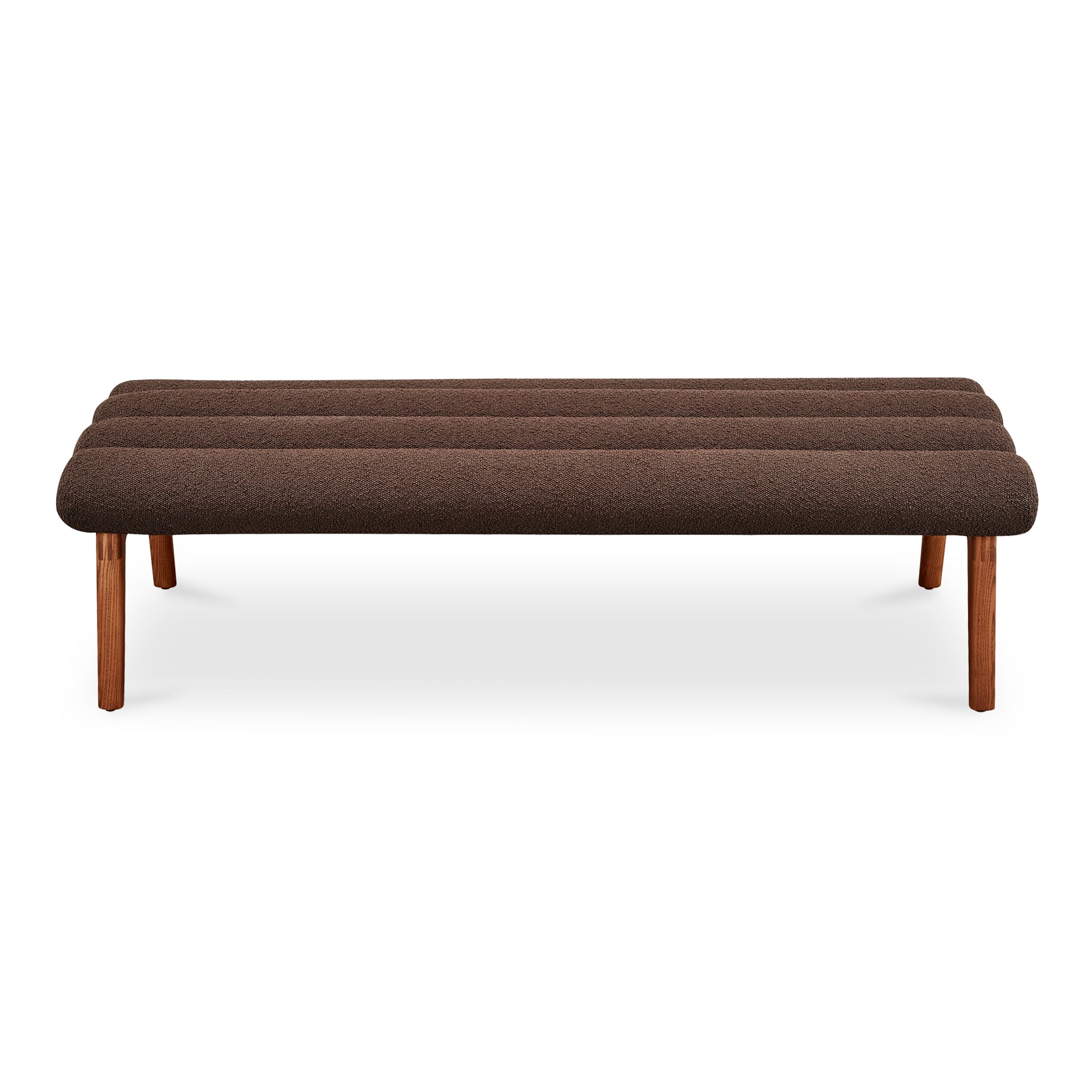 Ashby Bench, Solid Ash Wood Legs, Foam Seat, 3-Seater, Deep Brown