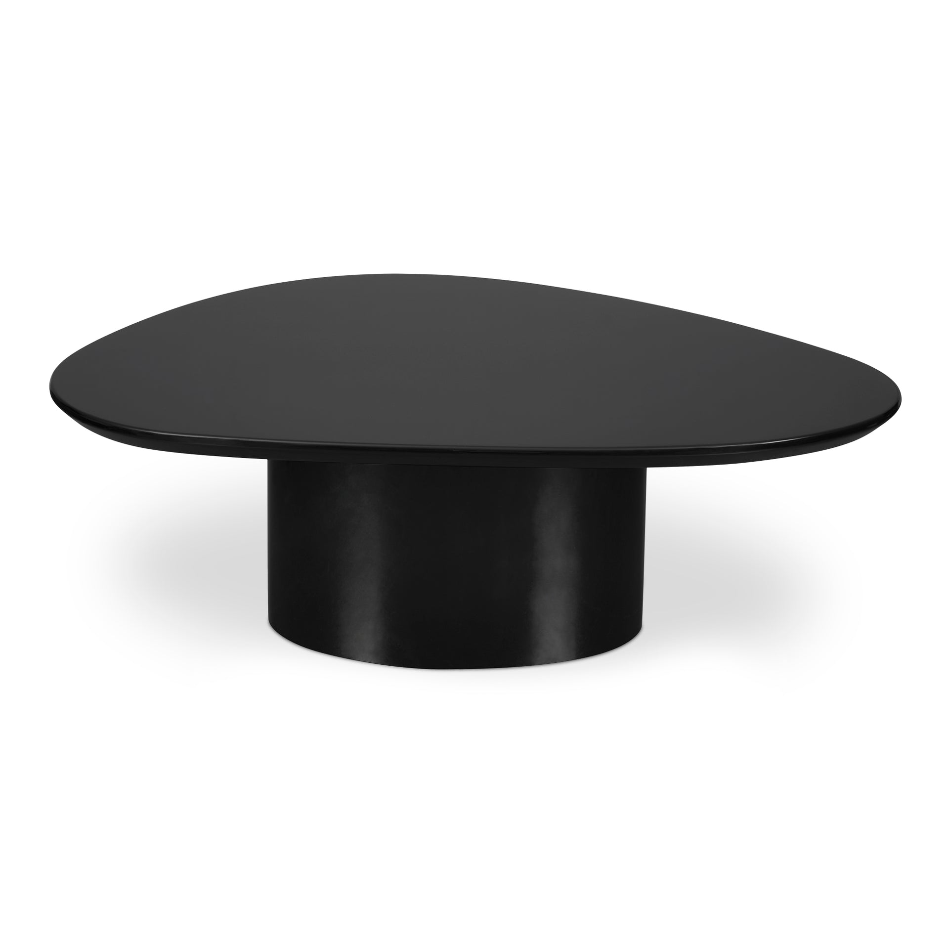 Murphy, Modern Coffee Table Freeform Shape MDF High-Gloss Lacquer, Black