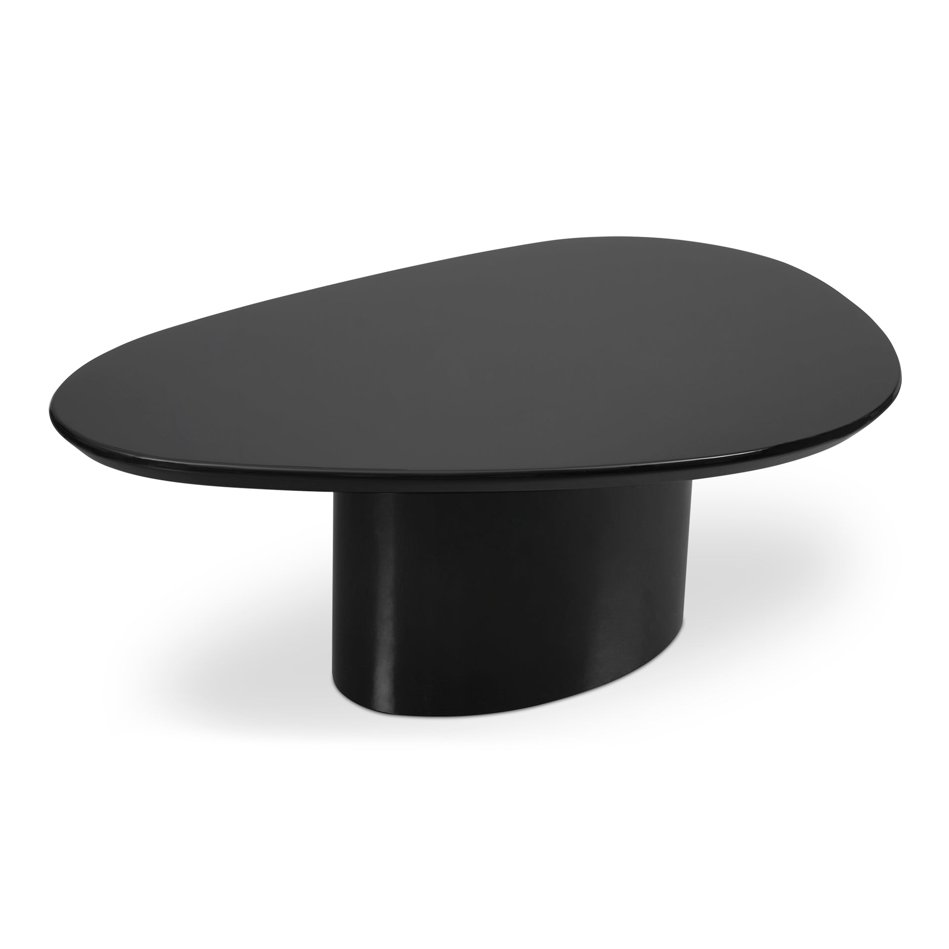 Murphy, Modern Coffee Table Freeform Shape MDF High-Gloss Lacquer, Black