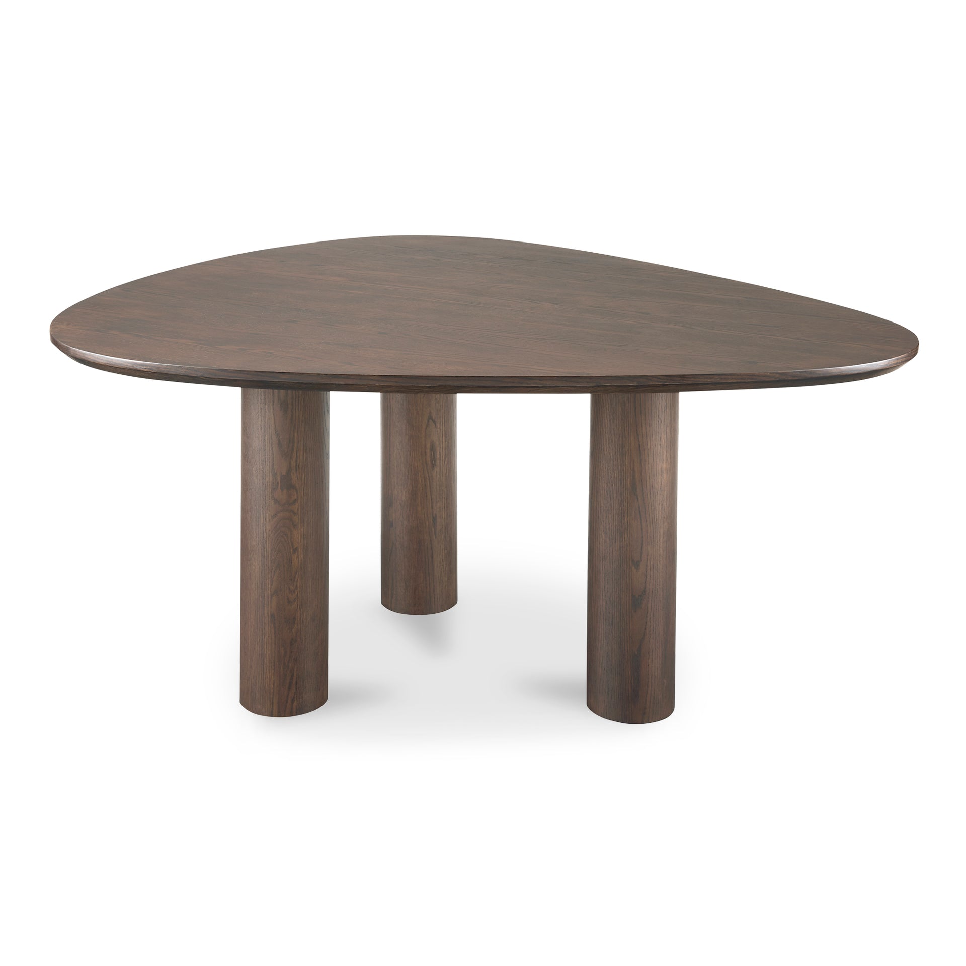 Sage Dining Table, Freeform Oak Veneer Top Over MDF Base with Smoked Finish, Seats 6