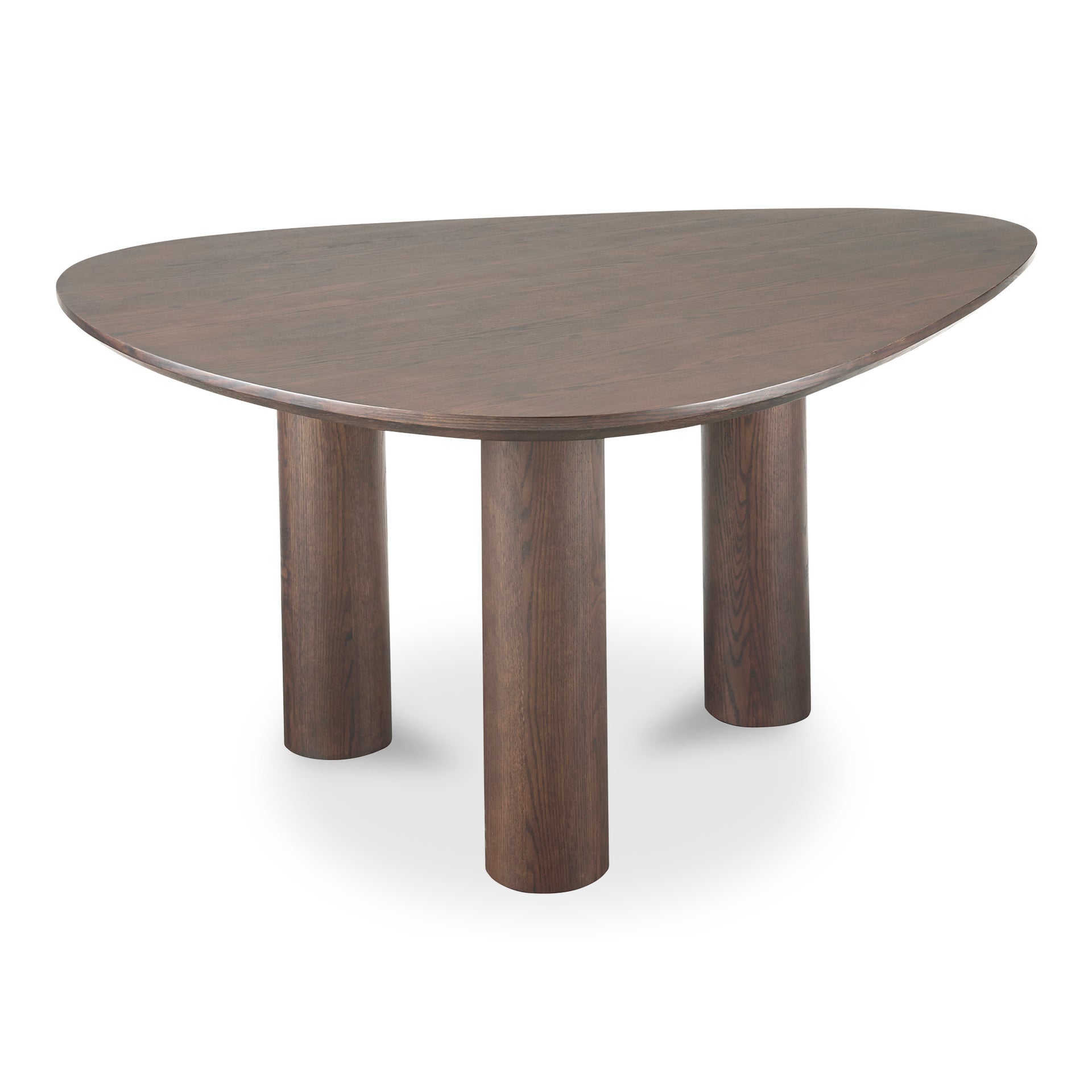 Sage Dining Table, Freeform Oak Veneer Top Over MDF Base with Smoked Finish, Seats 6