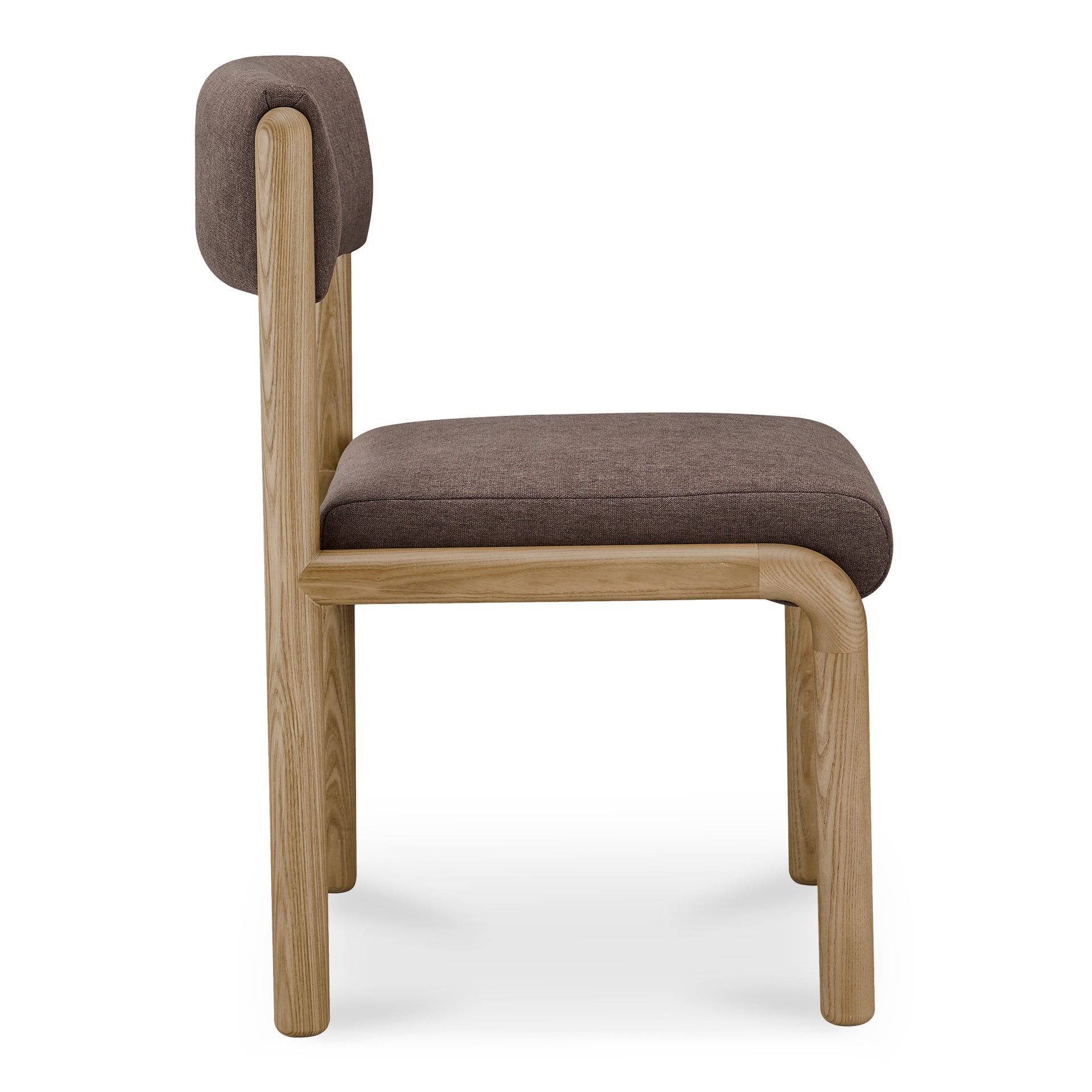 Eldon Dining Chair, Solid Ash Wood Frame, Deep Brown Upholstery - Set of 2