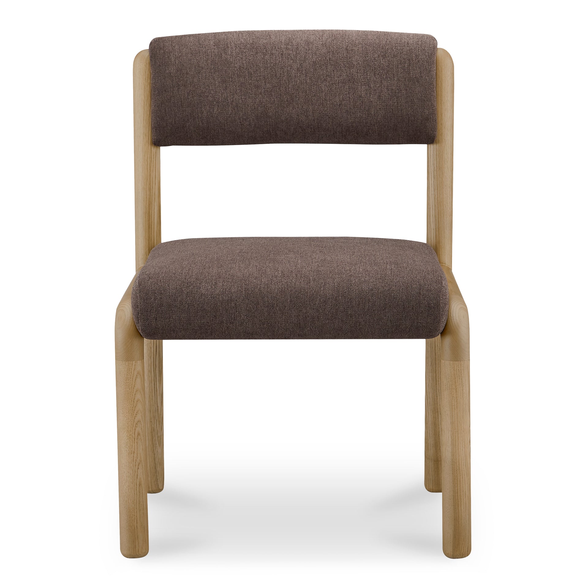 Eldon Dining Chair, Solid Ash Wood Frame, Deep Brown Upholstery - Set of 2