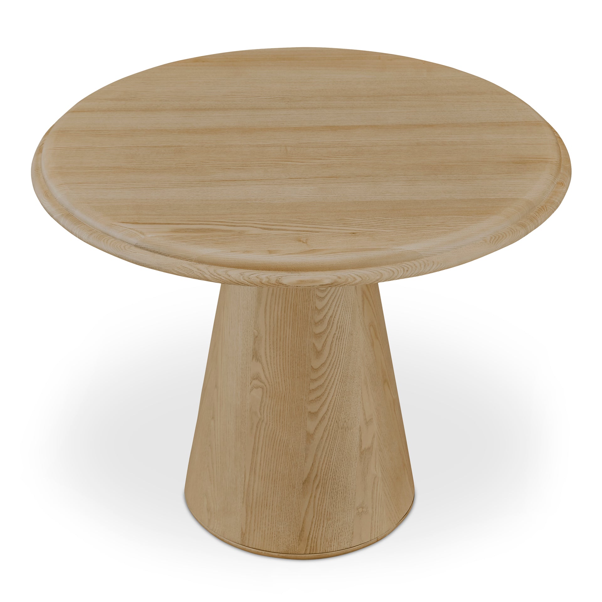Lumiel Coffee Table, Round, Solid Ash Wood, Double Bullnose Edge, Natural
