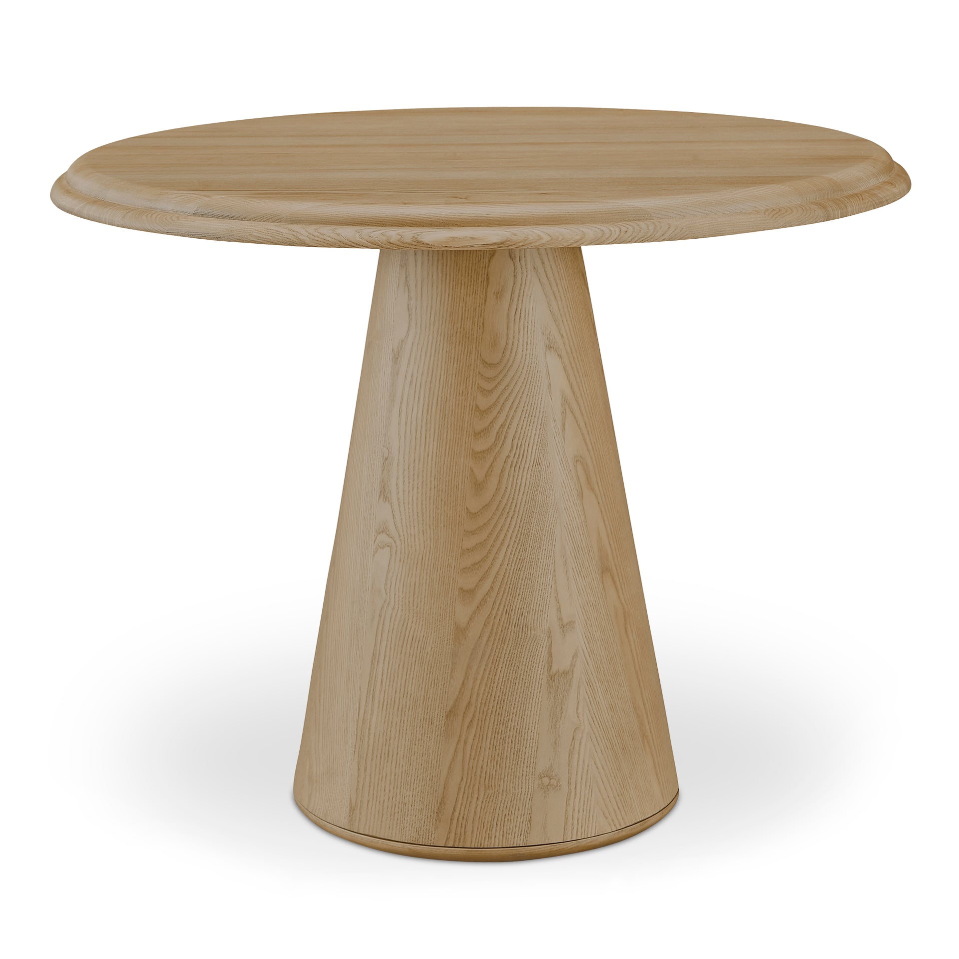 Lumiel Coffee Table, Round, Solid Ash Wood, Double Bullnose Edge, Natural