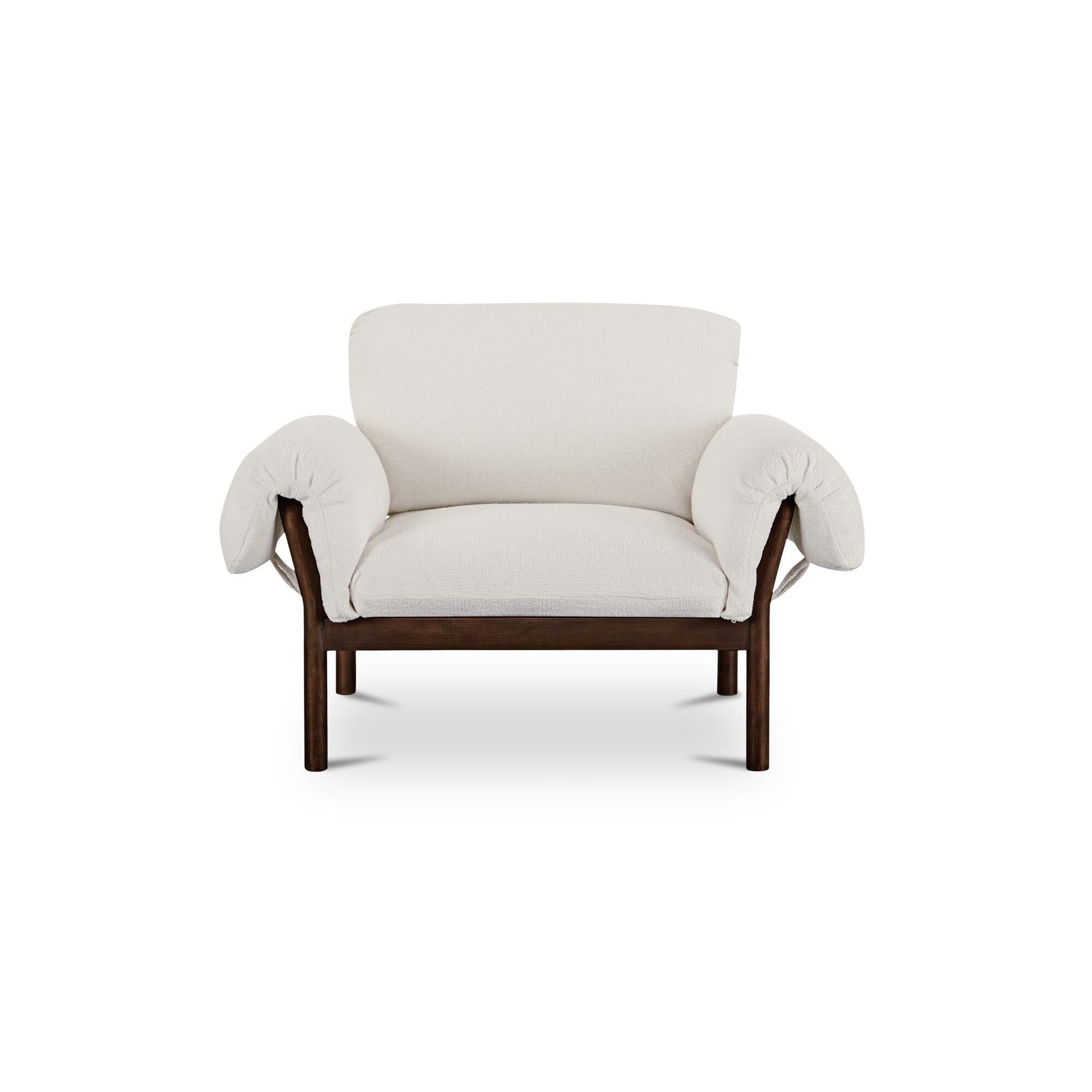 Halden Occasional Chair, Spindle-Back Shape, Solid Ash Frame, Dark Stain, Ivory