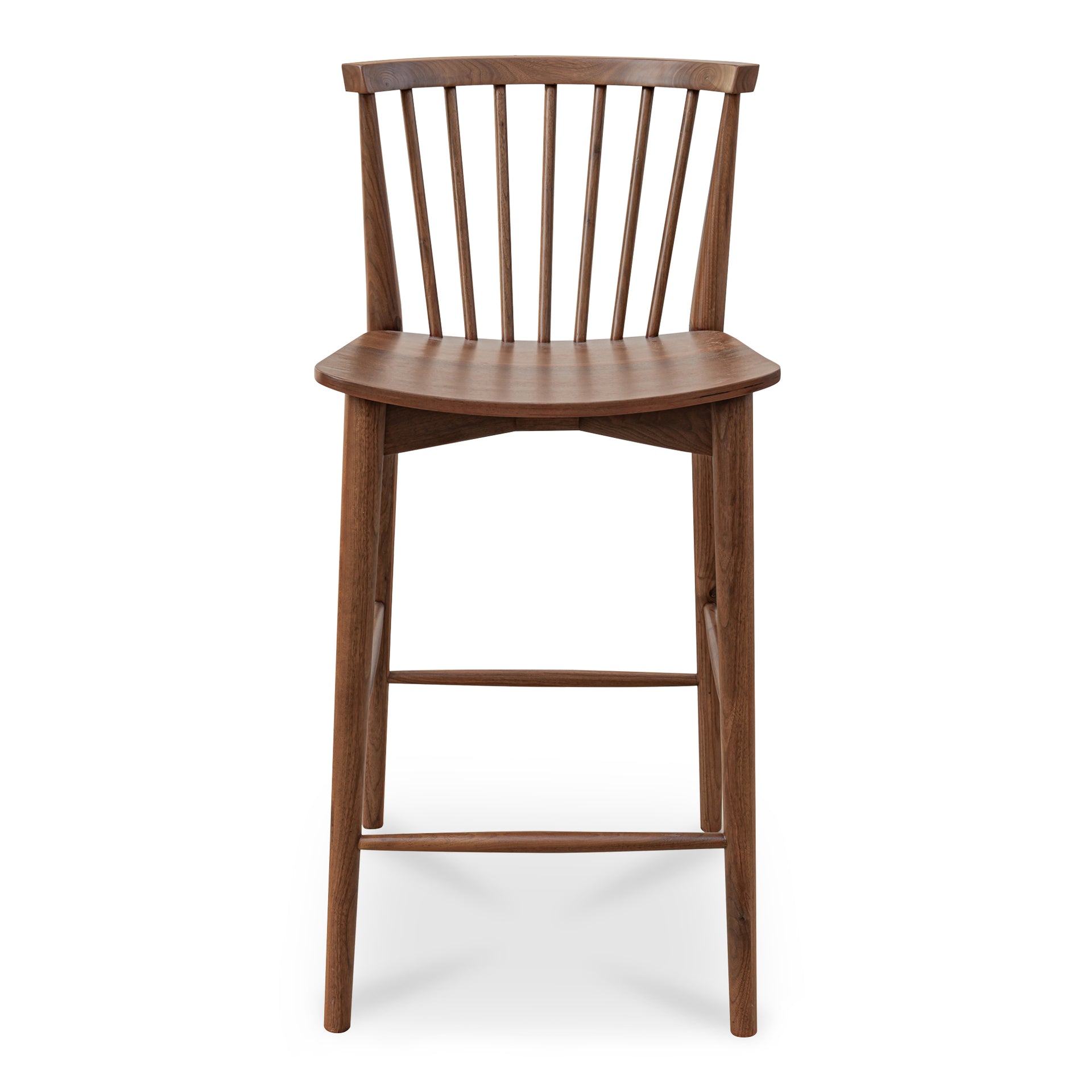 Briar Counter Stool, Solid Walnut Frame, Natural Walnut