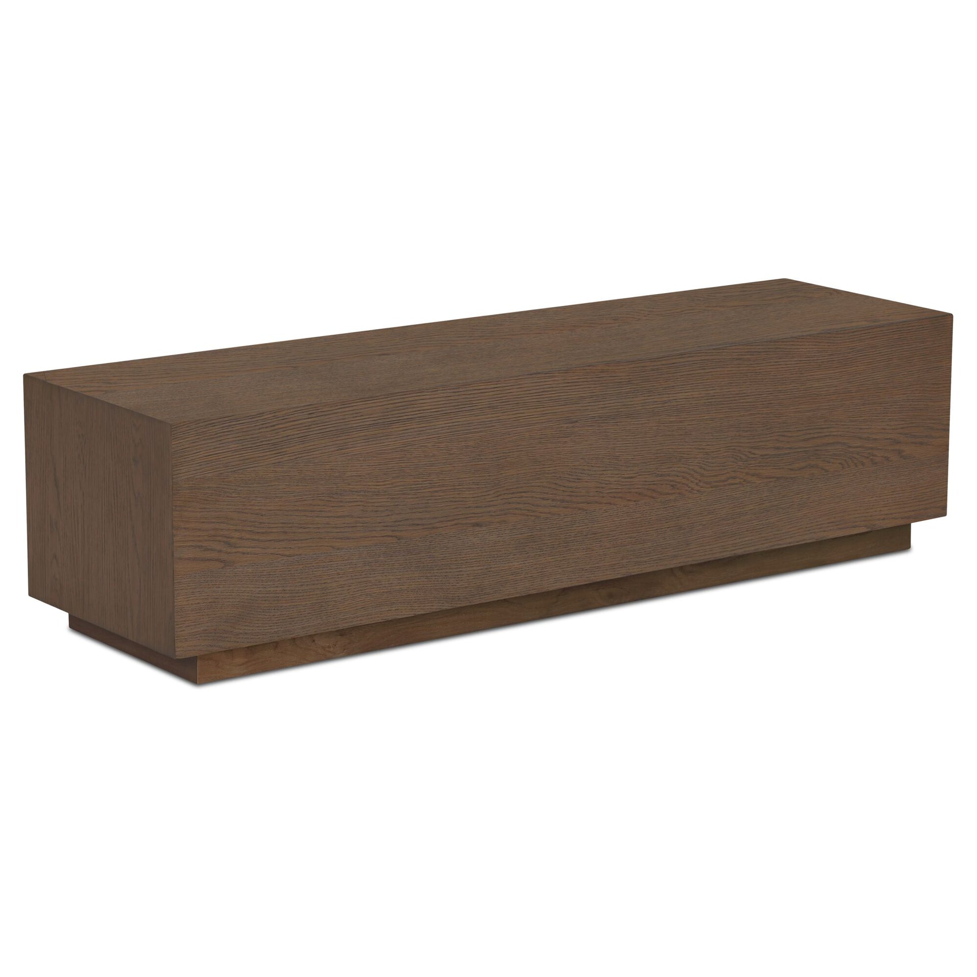 Mirelda Coffee Table, Narrow Rectangular Solid Oak, Oak Veneer, Dark Brown