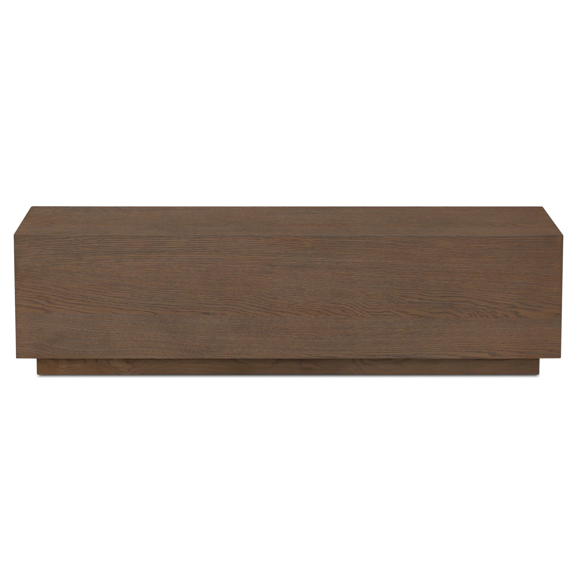Mirelda Coffee Table, Narrow Rectangular Solid Oak, Oak Veneer, Dark Brown