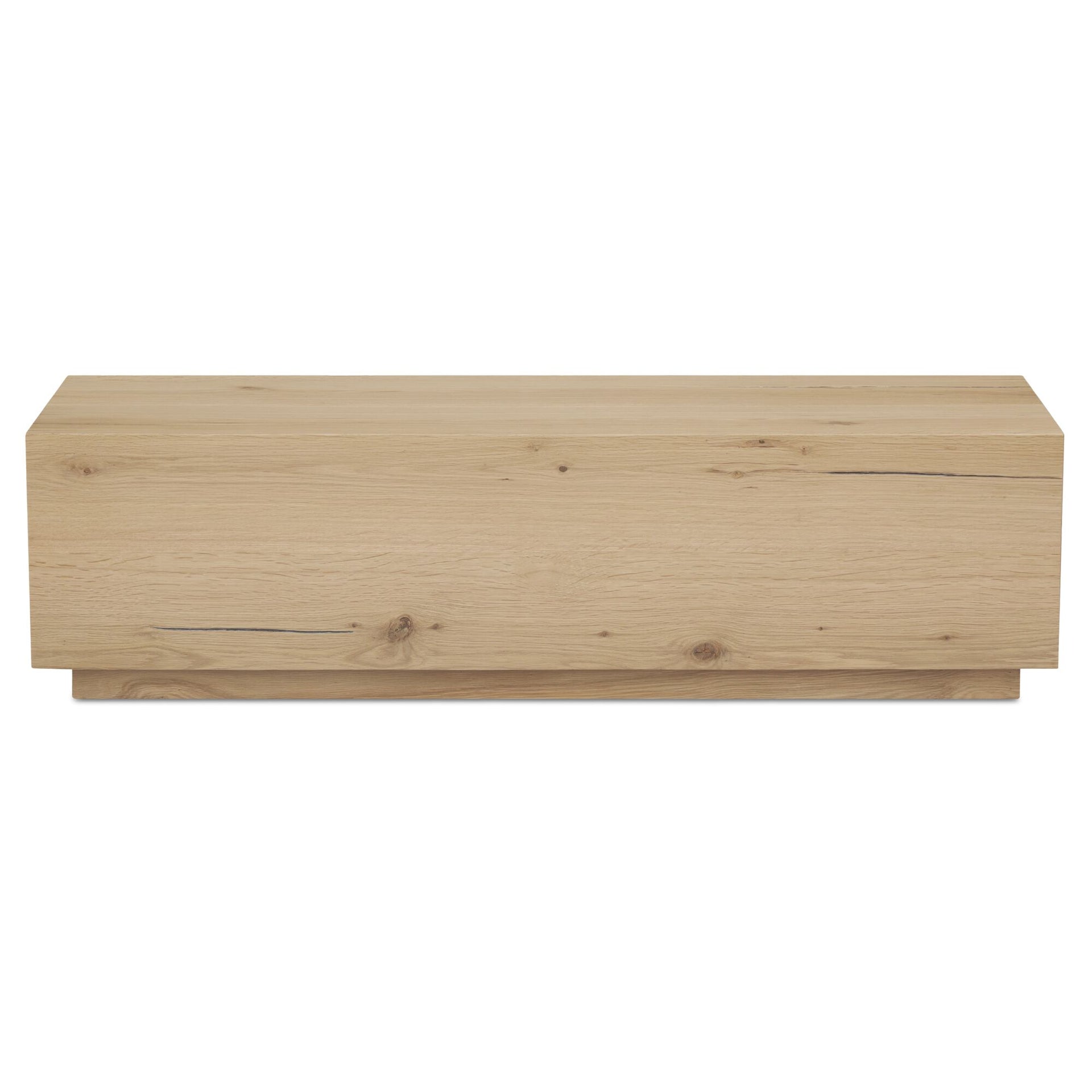 Mirelda Coffee Table, Narrow Rectangular Solid Oak, Rustic Oak Veneer, Natural Stain