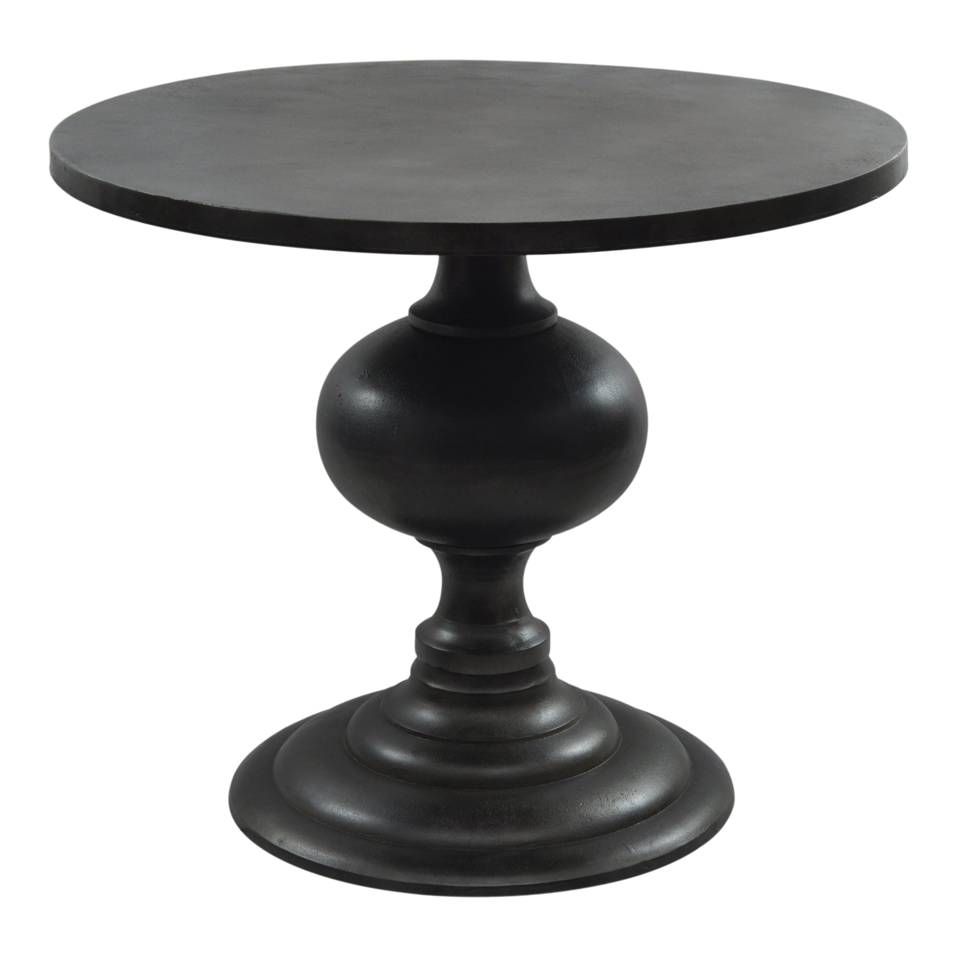 Remington, Dining Table, Solid Aluminum, Pedestal Base, Black