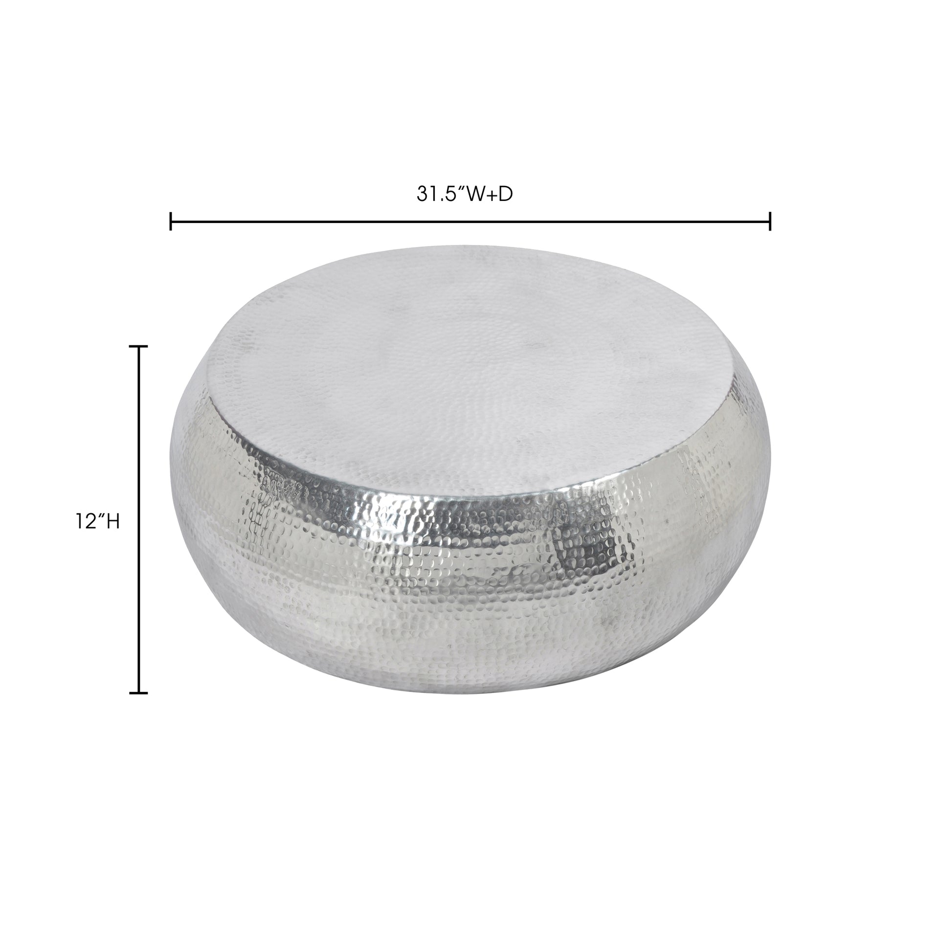 Mehta - Circular Aluminum Design Coffee Table, Silver