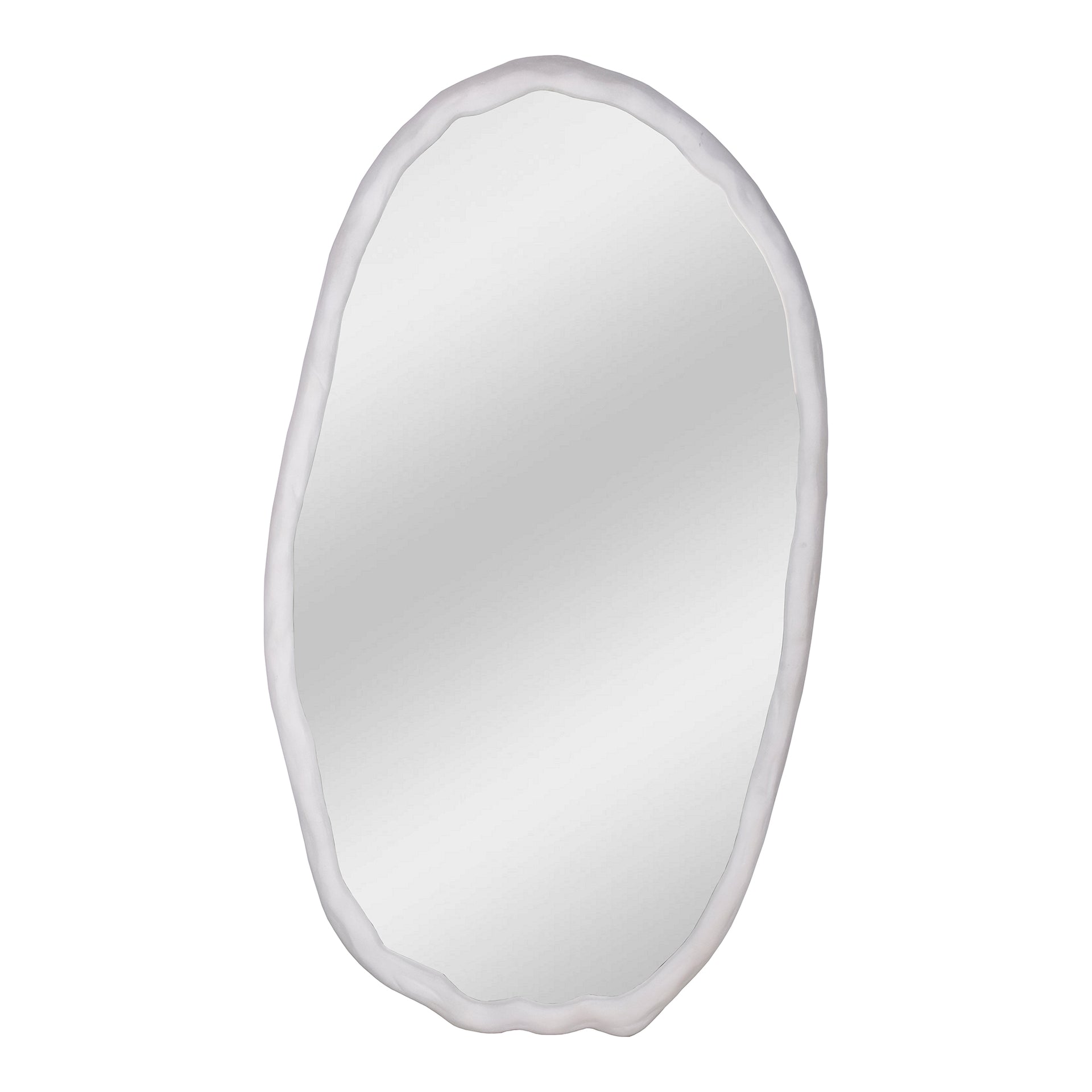 Calantha Elegant White Oval Wall Mirror