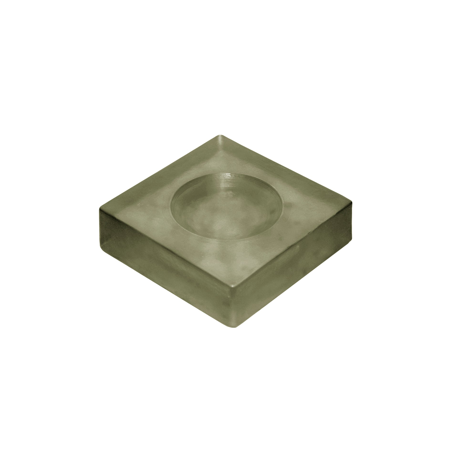 Caerys Catchall, Square Textured Cast Glass, Muted Sage