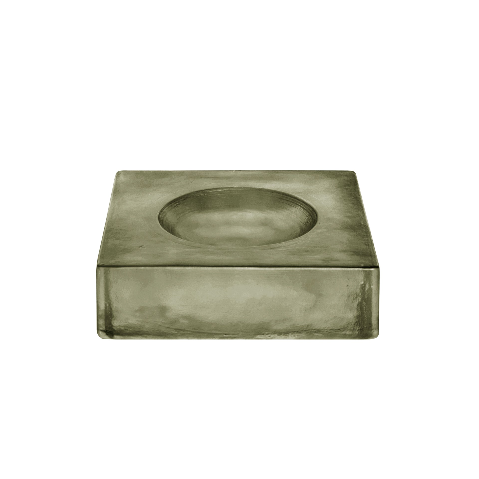Caerys Catchall, Square Textured Cast Glass, Muted Sage