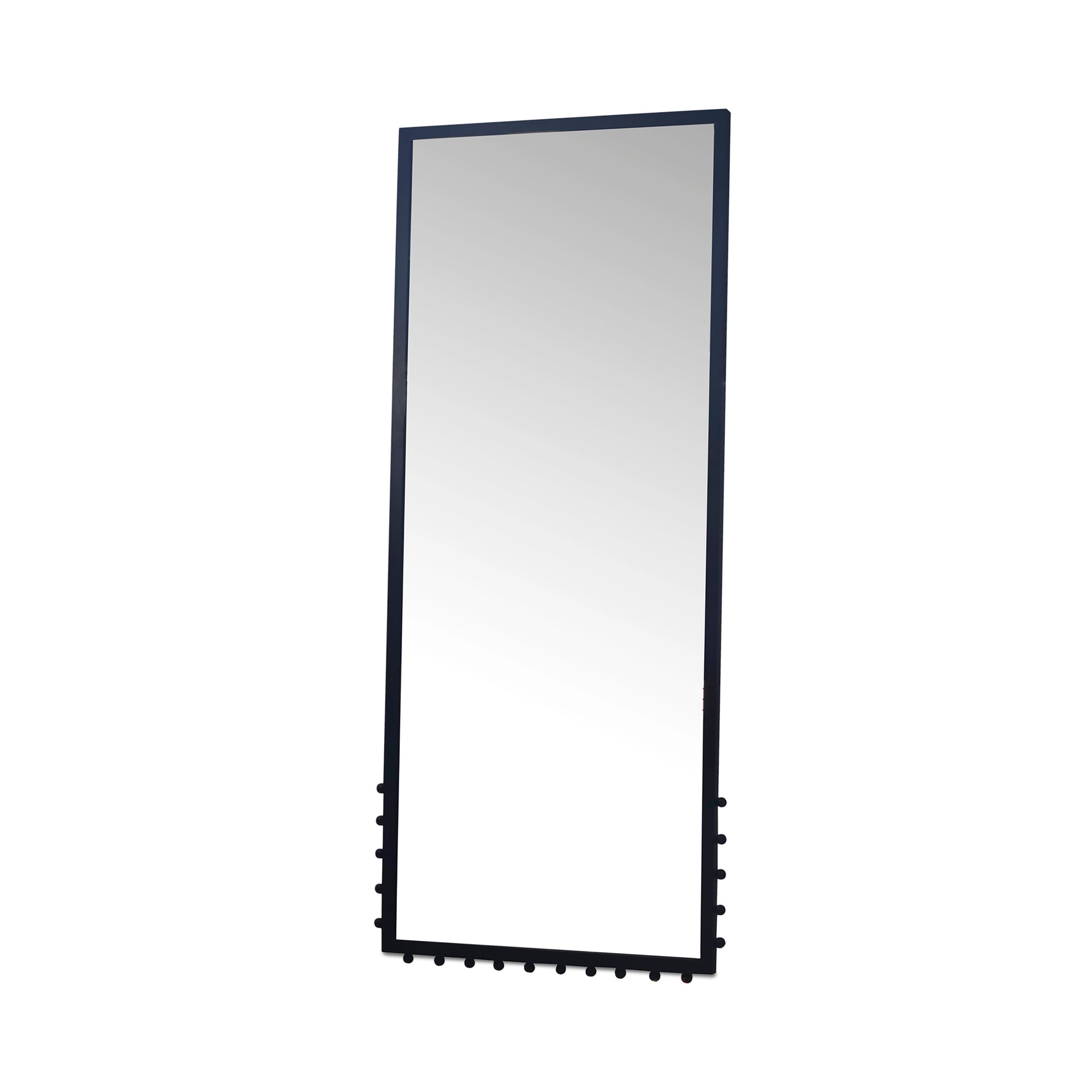 Tallis Mirror, Iron Frame With Neoclassical Finial, Black