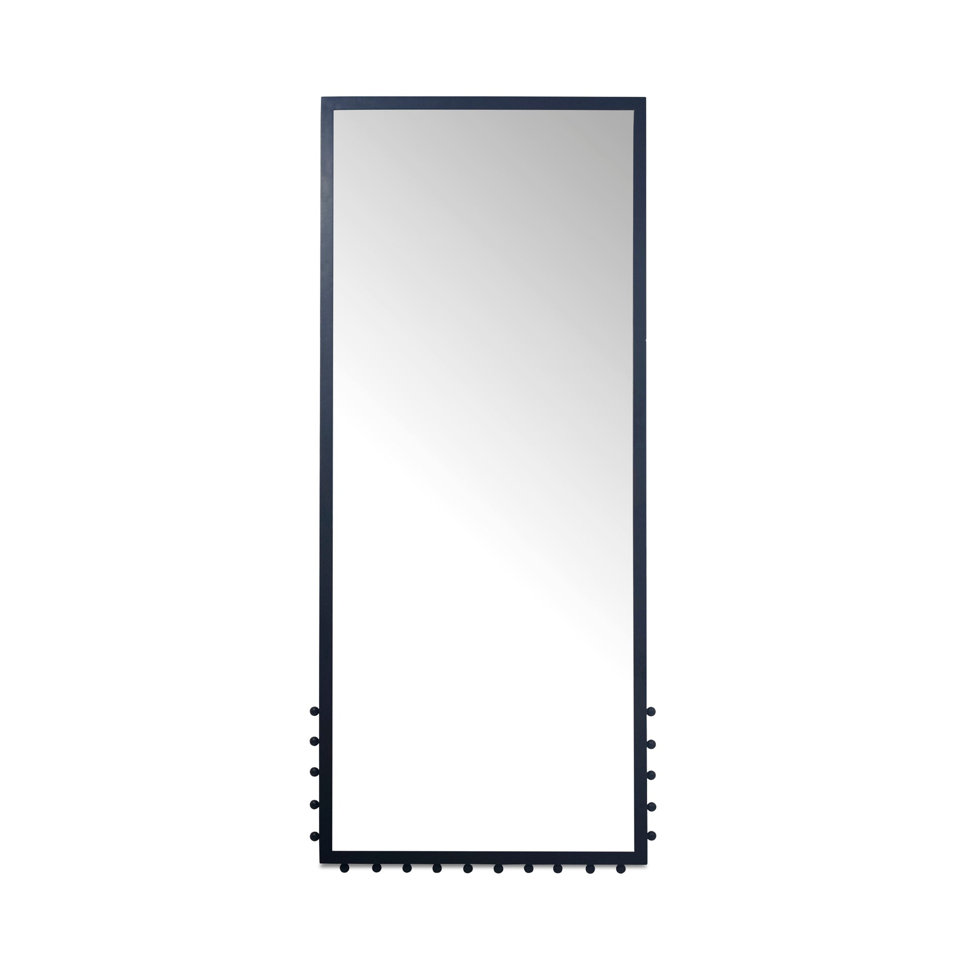 Tallis Mirror, Iron Frame With Neoclassical Finial, Black