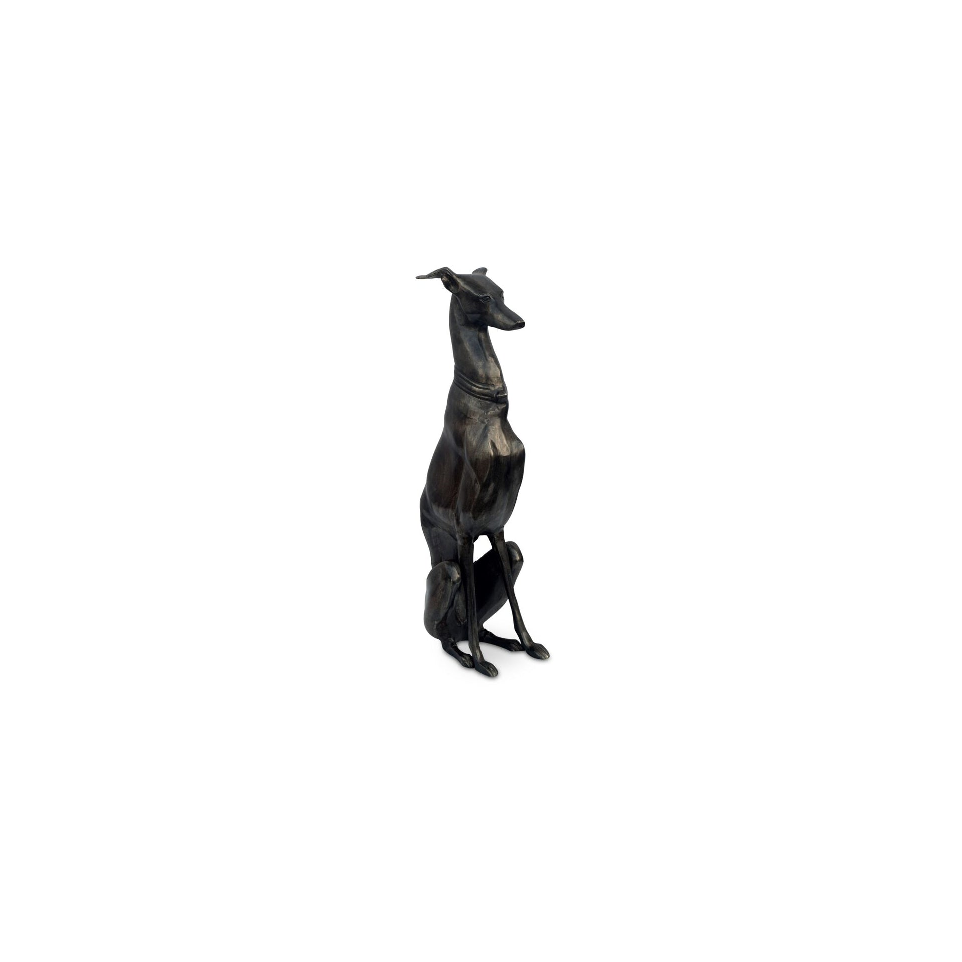 Kendall Sculpture, Freeform Cast Aluminum Greyhound Figure, Art Deco-Inspired Maximalist Design, Black