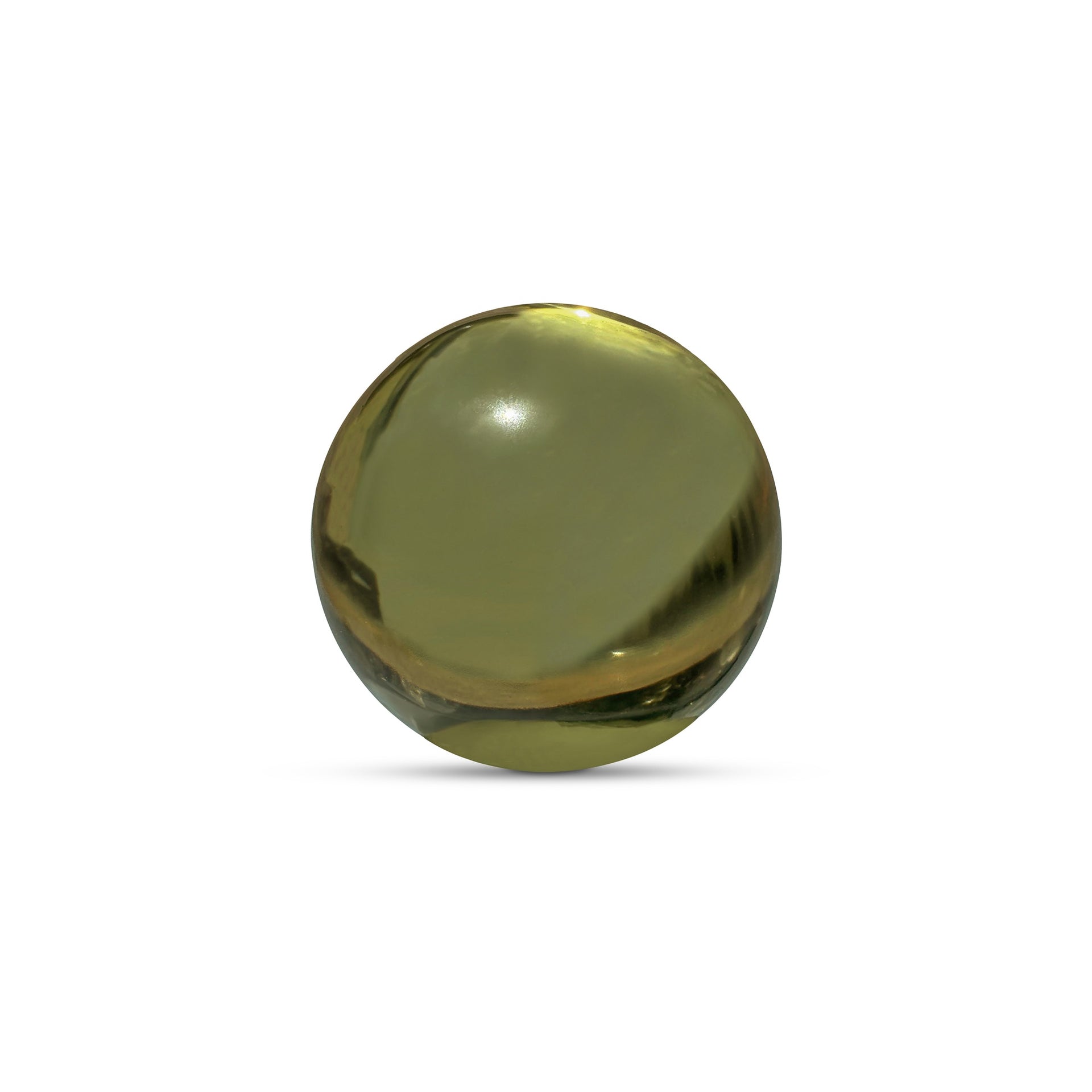 Colette Decorative Orb, Round Cast Glass, Olive