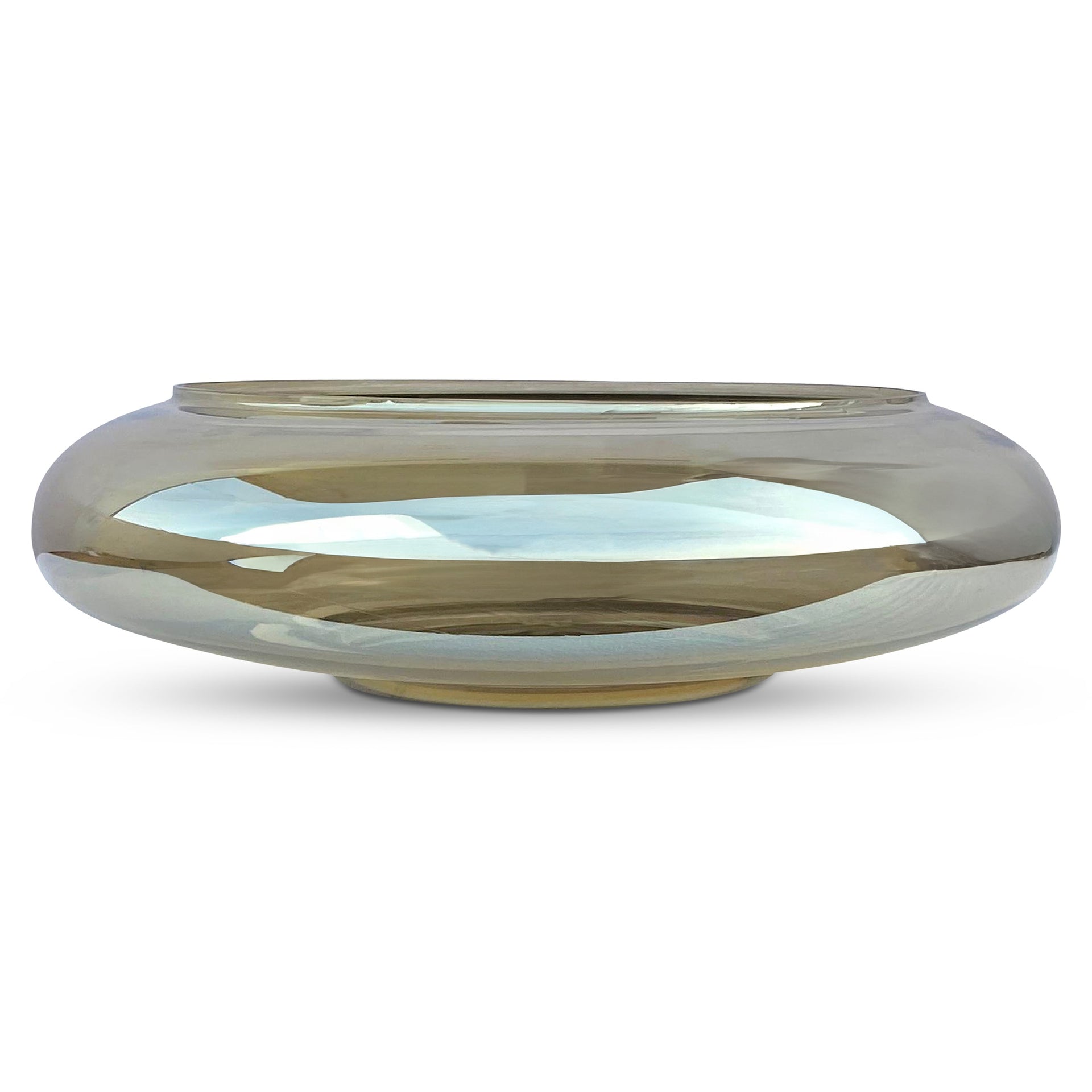Sam Bowl, Round Glass with Topaz-Toned Sheen, Vintage-Inspired, Smoky Brown