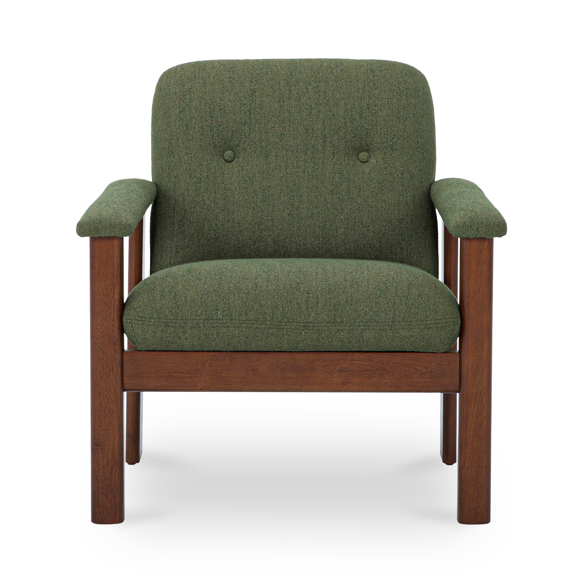 Sawyer Lounge Chair, Contemporary Recycled Polyester Upholstery, Foam & Fiber Seat, Green