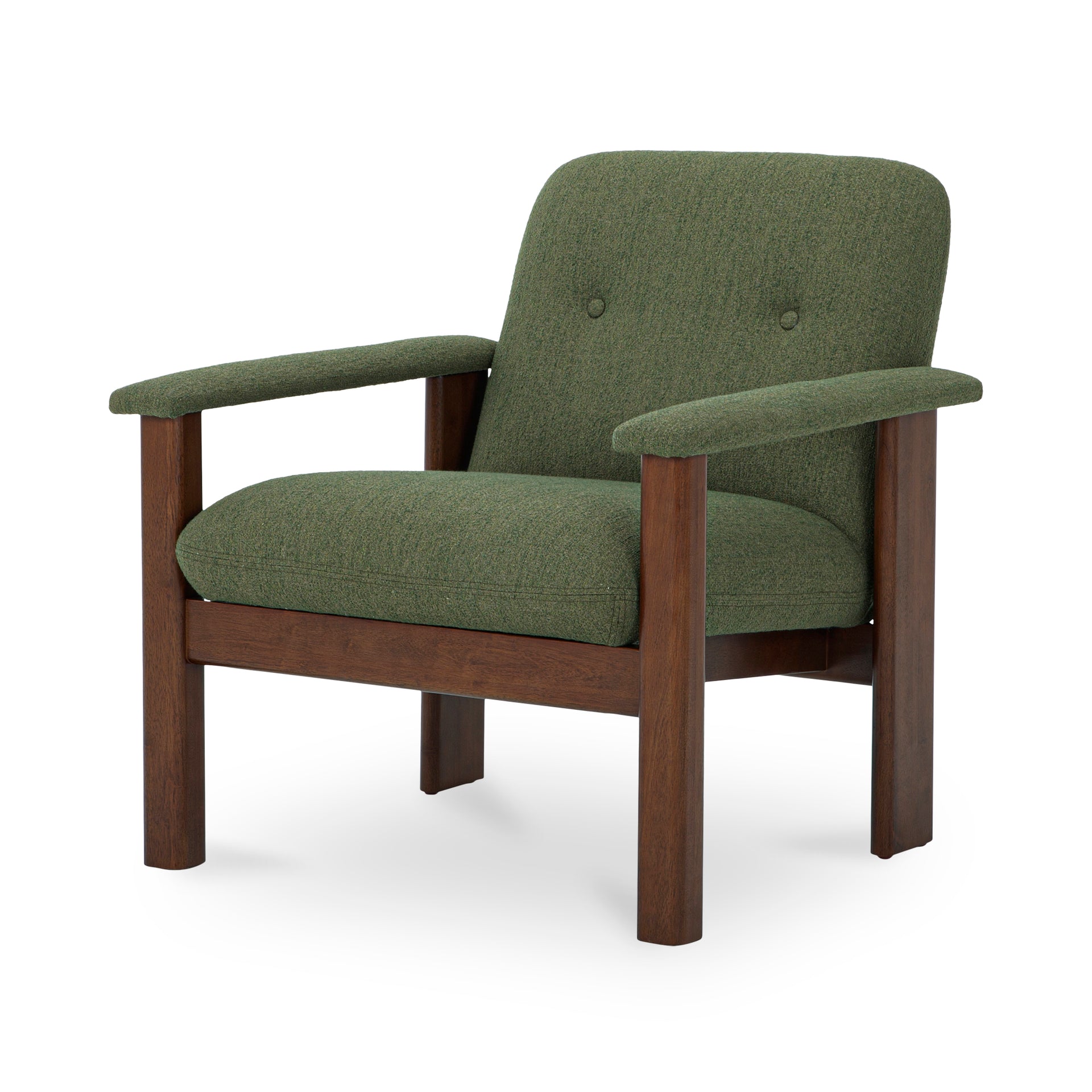 Sawyer Lounge Chair, Contemporary Recycled Polyester Upholstery, Foam & Fiber Seat, Green