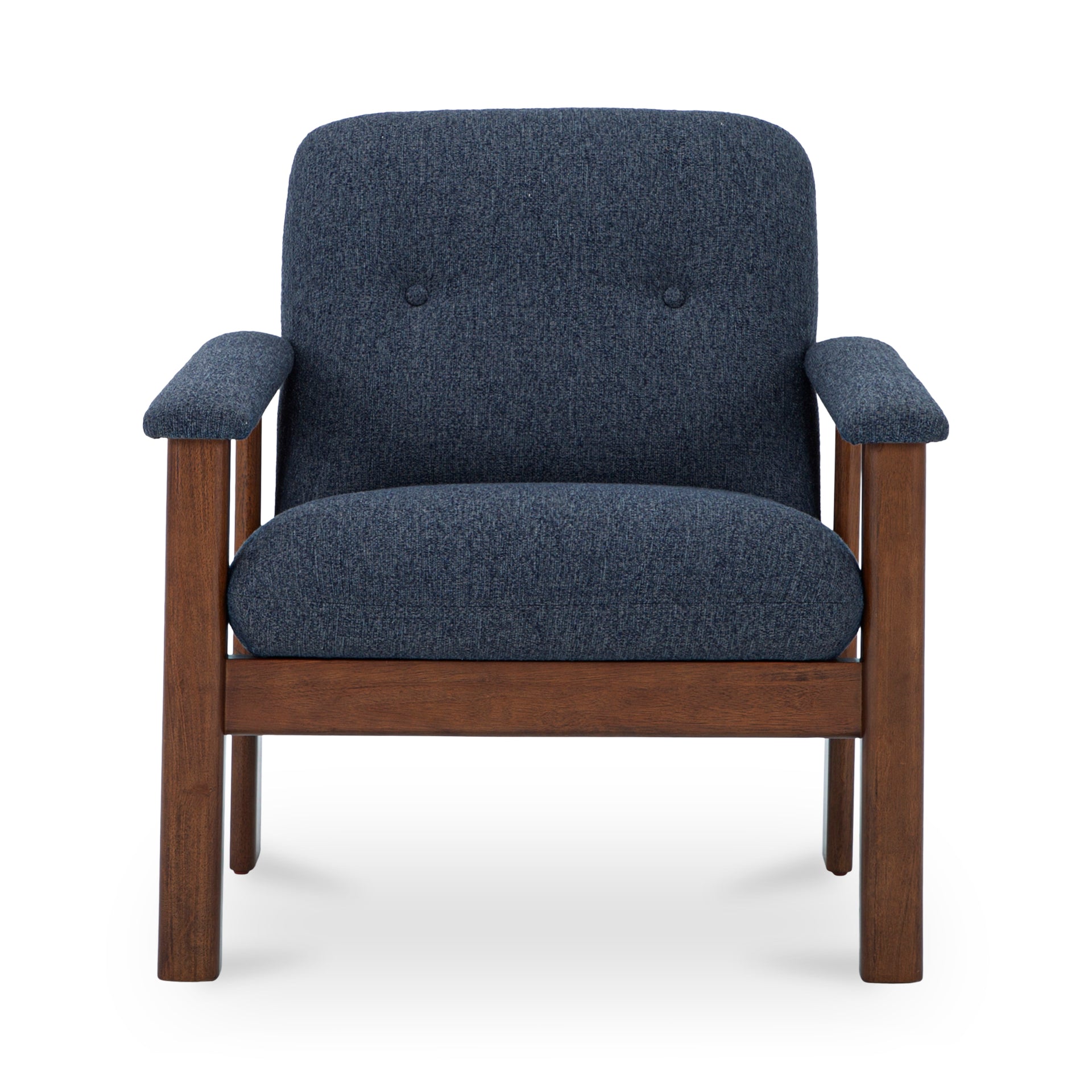 Sawyer Lounge Chair, Contemporary Recycled Polyester Upholstery, Foam & Fiber Seat, Dark Blue