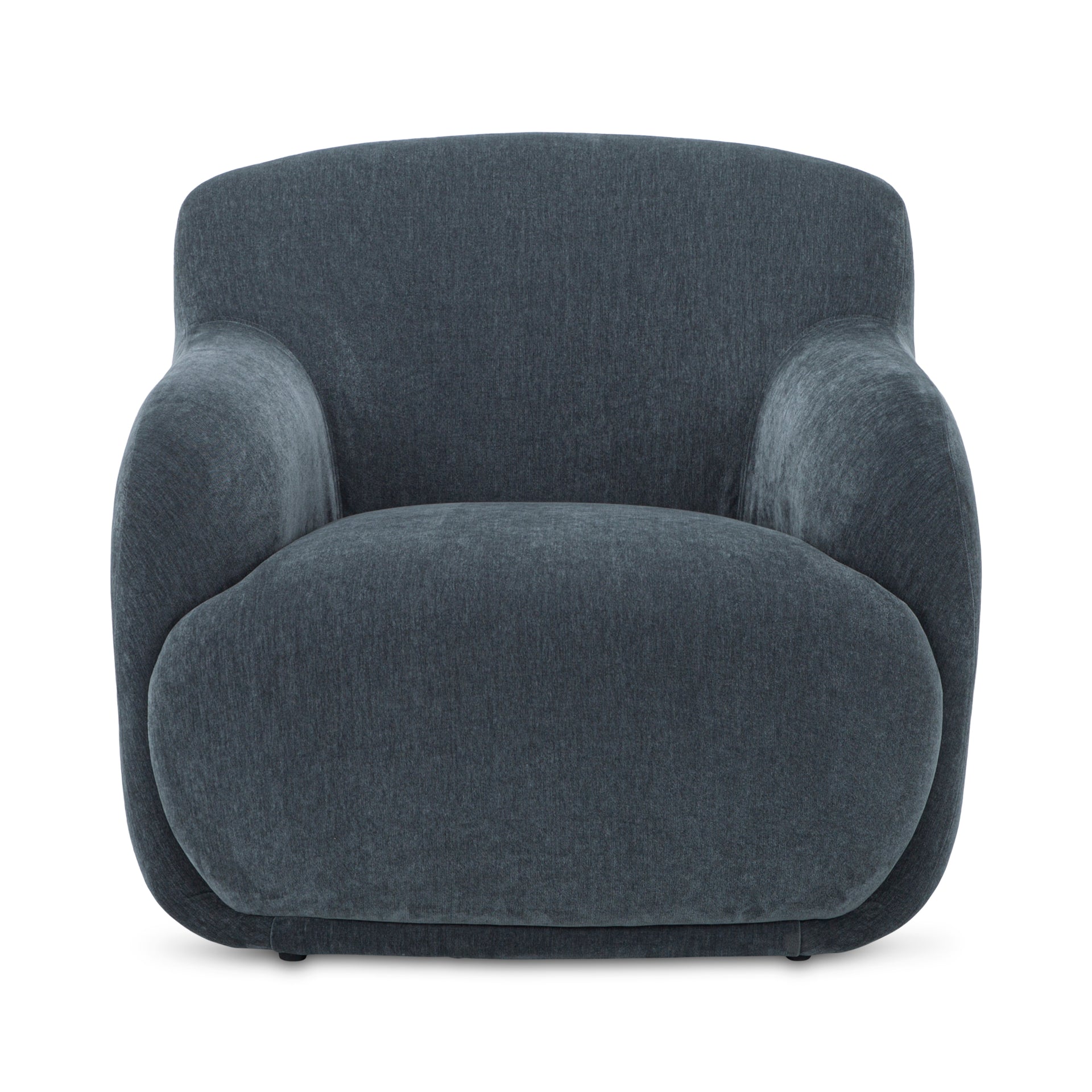 Viggo Lounge Chair, Contemporary High-Back Design, Soft Polyester Upholstery, Slate Blue