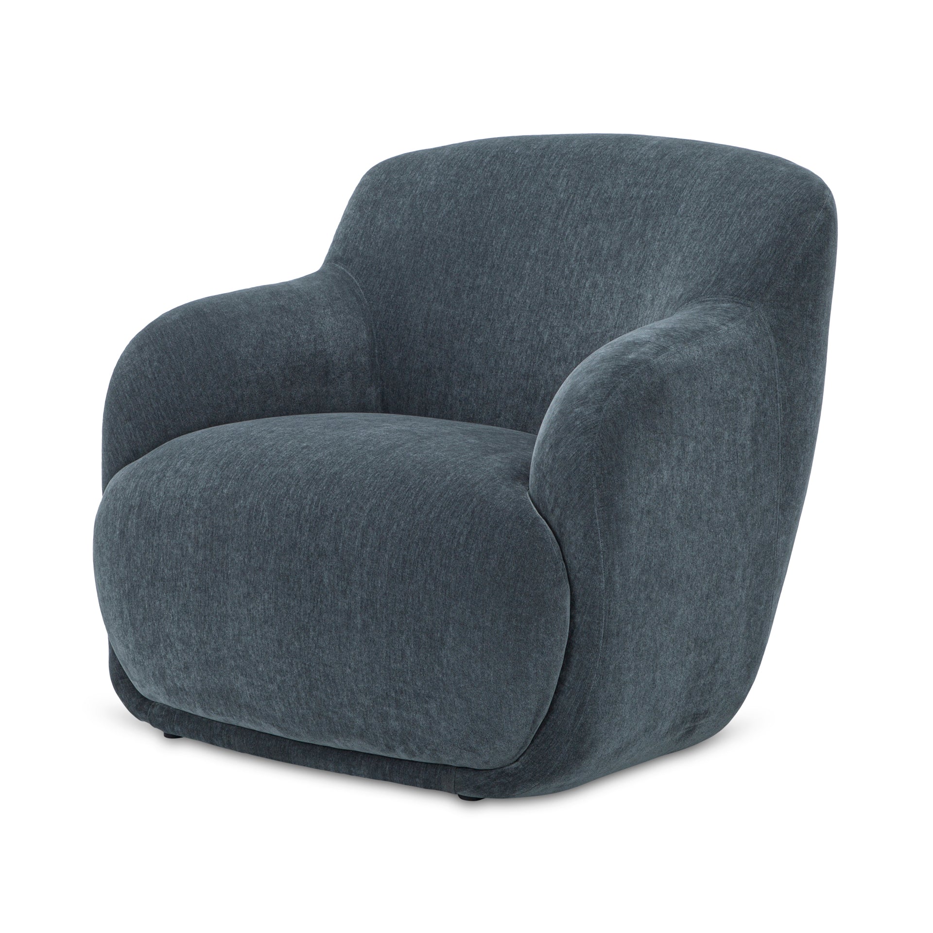 Viggo Lounge Chair, Contemporary High-Back Design, Soft Polyester Upholstery, Slate Blue