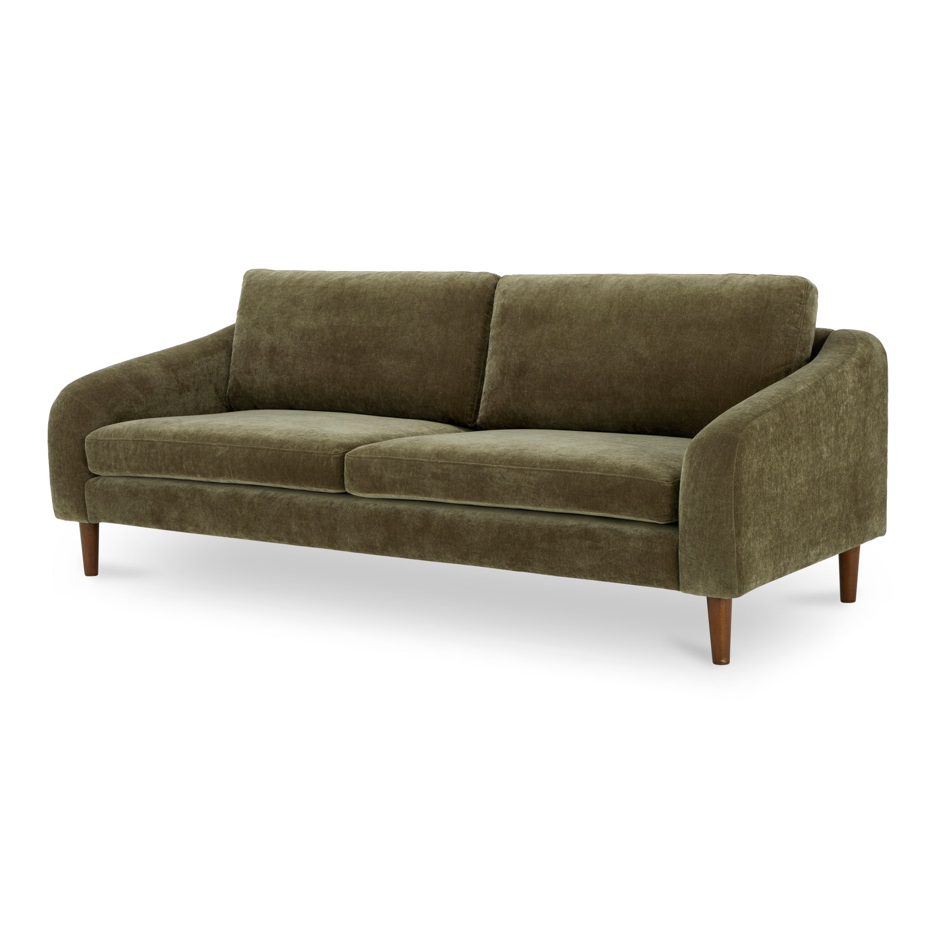Drew, Sofa, Recycled Polyester Upholstery, Rubberwood Legs, Cedar Green, 3 Seater