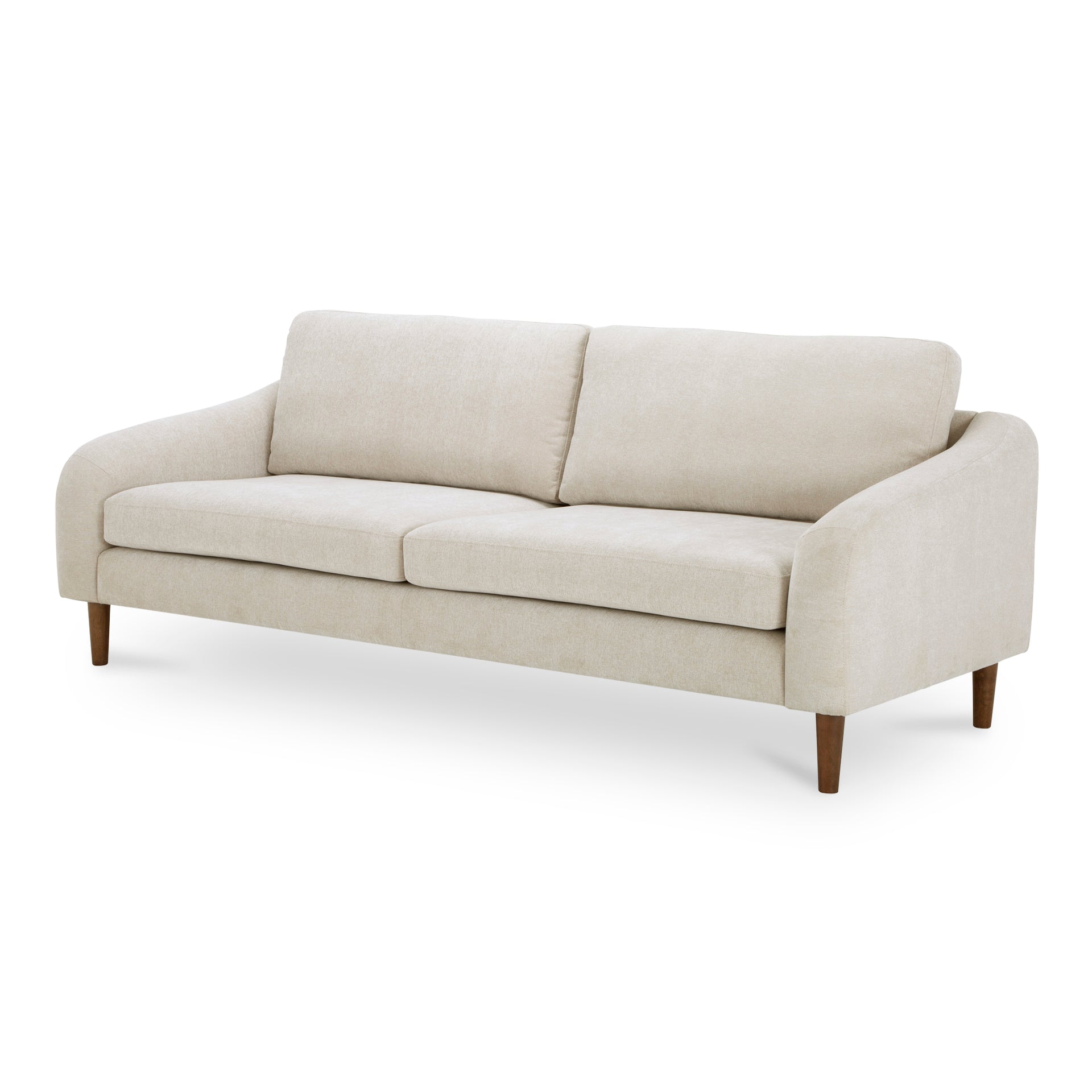 Drew, Sofa, Recycled Polyester Upholstery, Rubberwood Legs, Oatmeal, 3 Seater