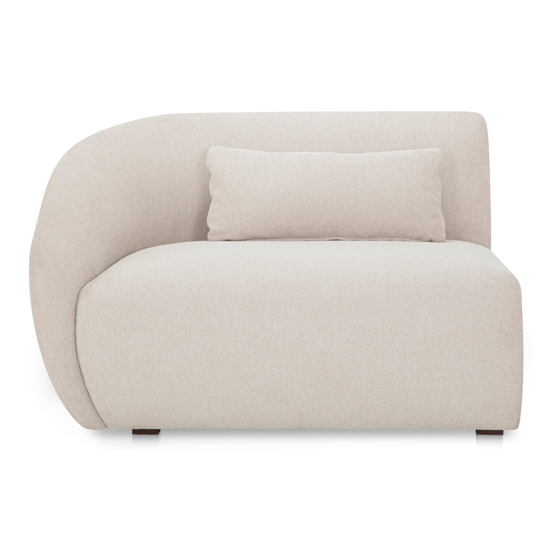 Emery Left Arm-Facing Chair, Contemporary Design, Warm White Upholstery
