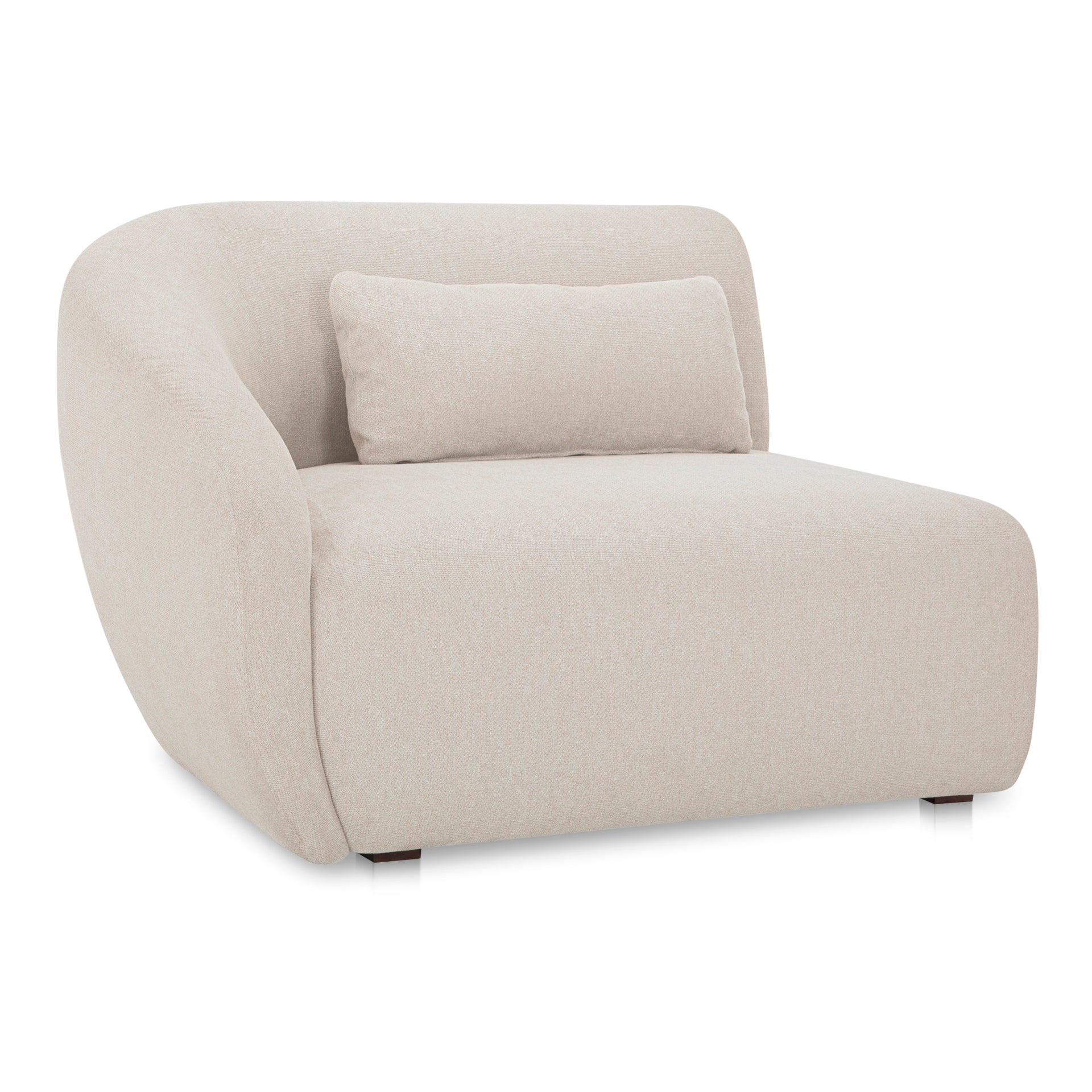 Emery Left Arm-Facing Chair, Contemporary Design, Warm White Upholstery
