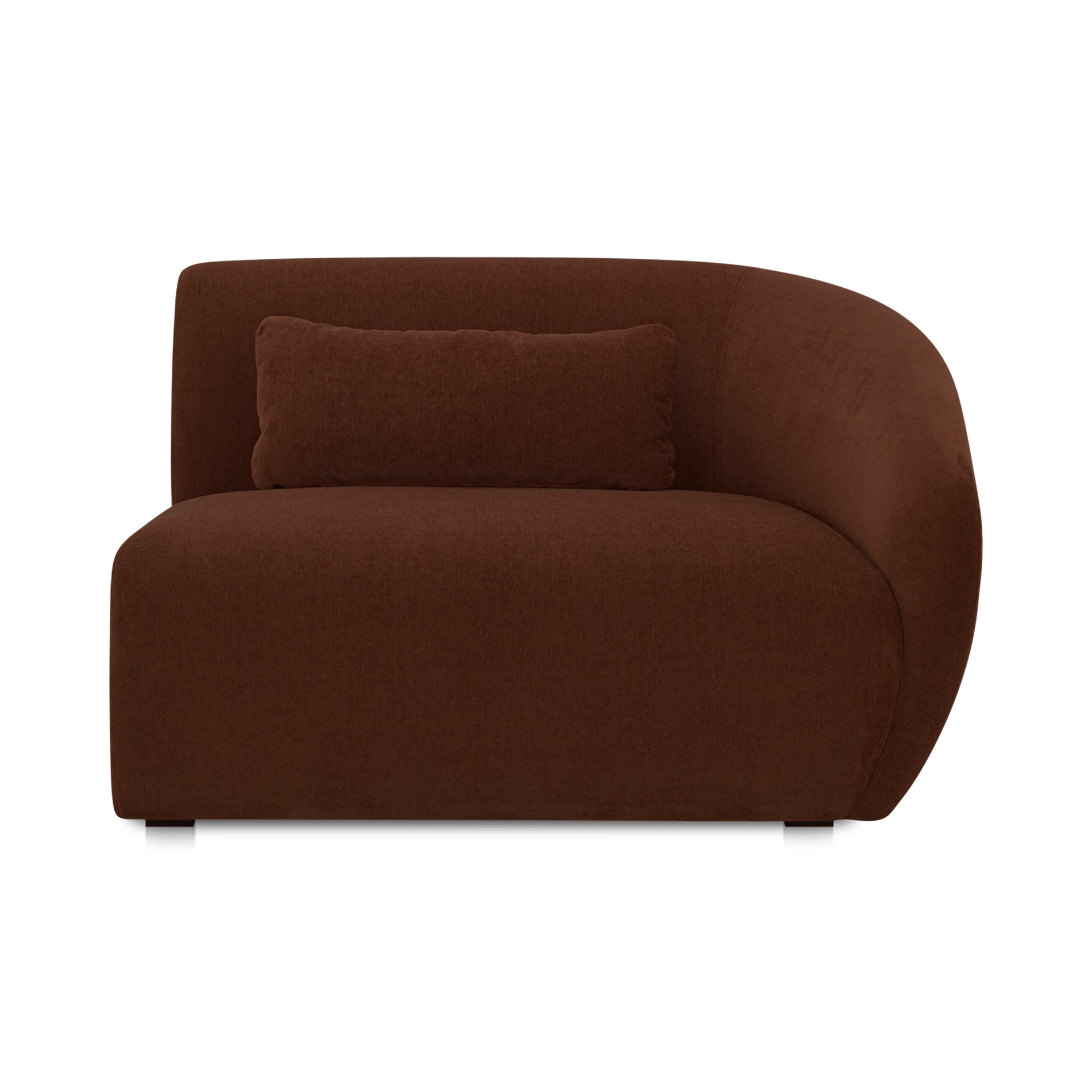 Emery Right Arm-Facing Chair, Contemporary Design, Chestnut Brown Upholstery