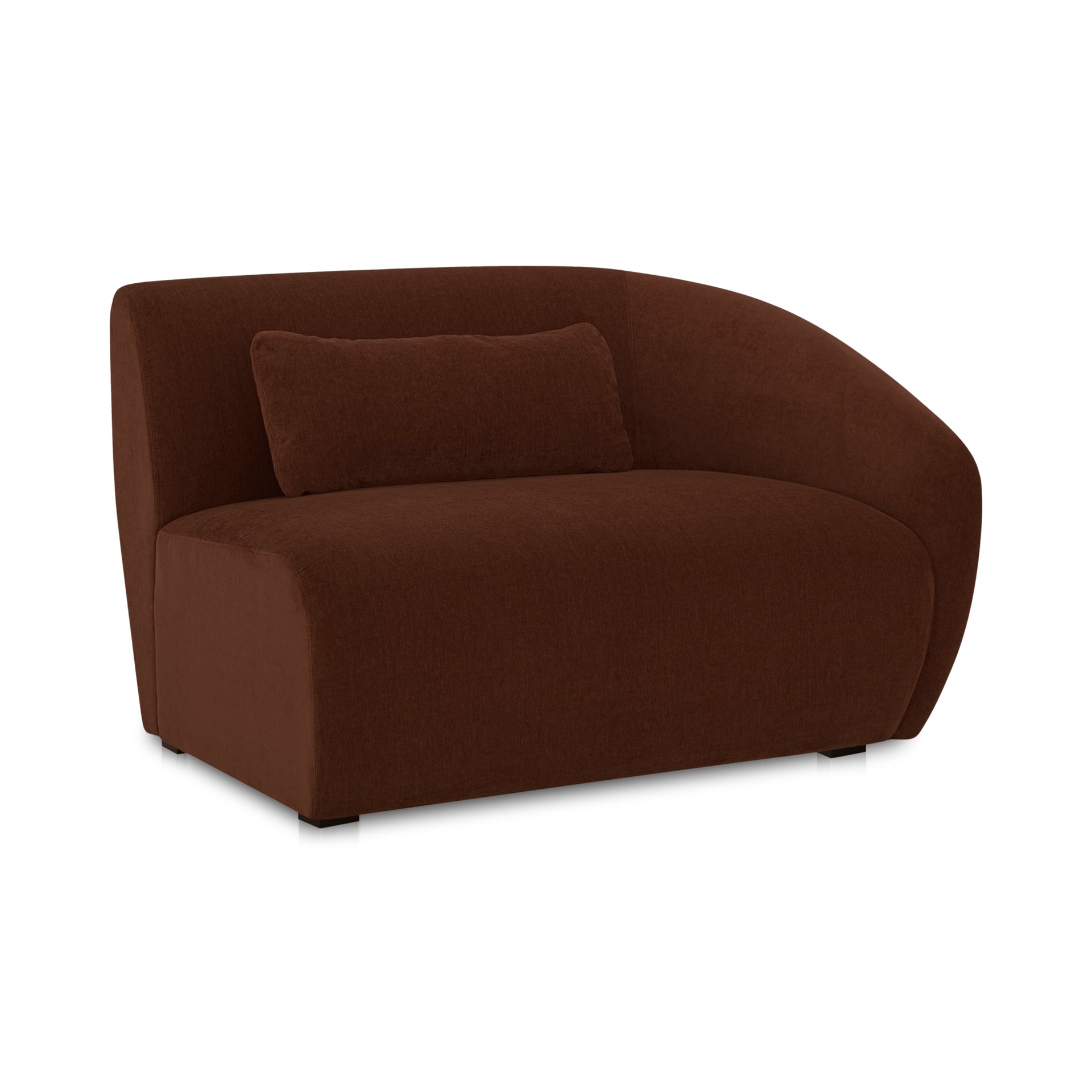Emery Right Arm-Facing Chair, Contemporary Design, Chestnut Brown Upholstery